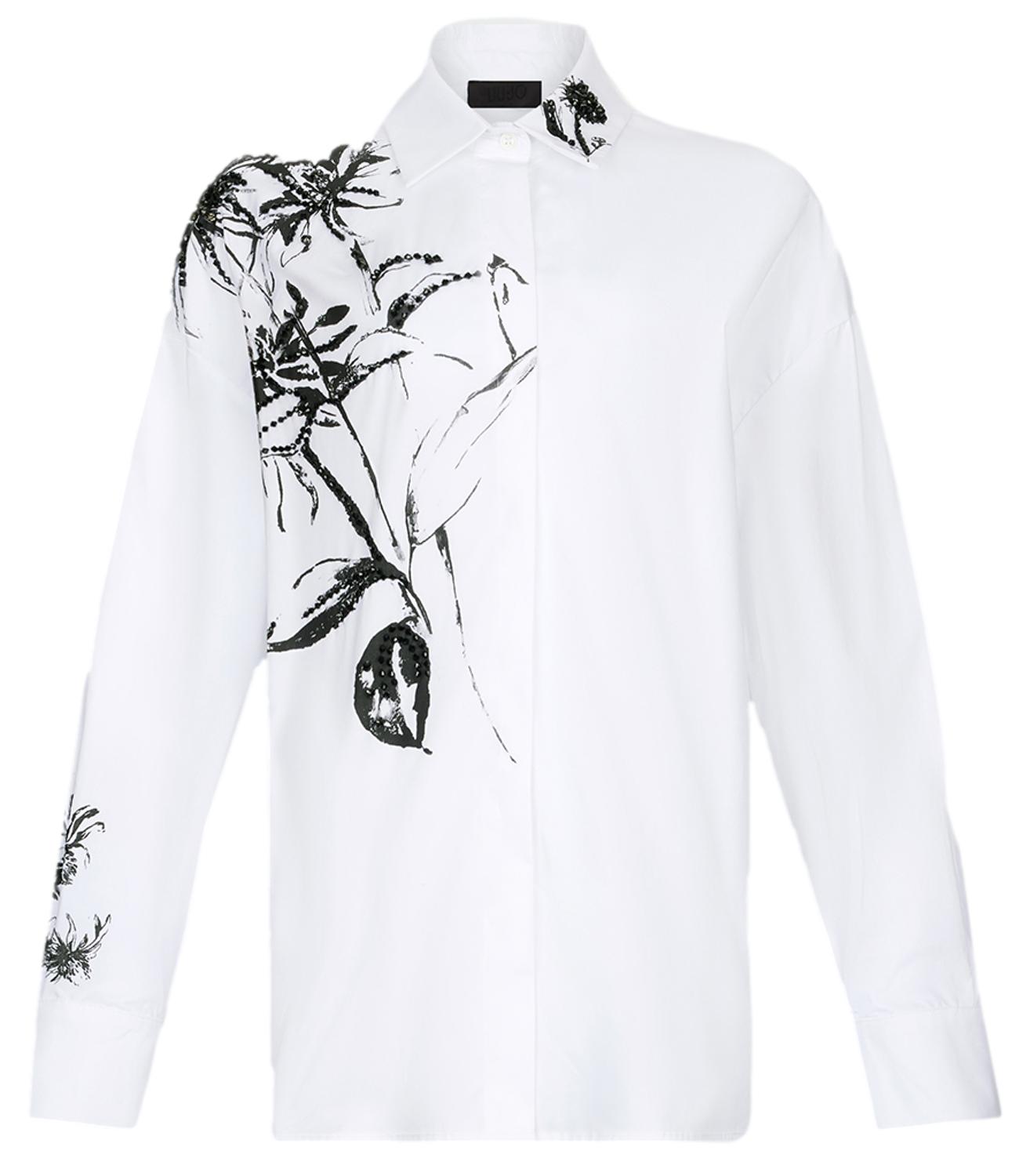 Floral Camicetta Liu Jo LIU-JO Liu Jo Camicia Floreale Bianca/Nera