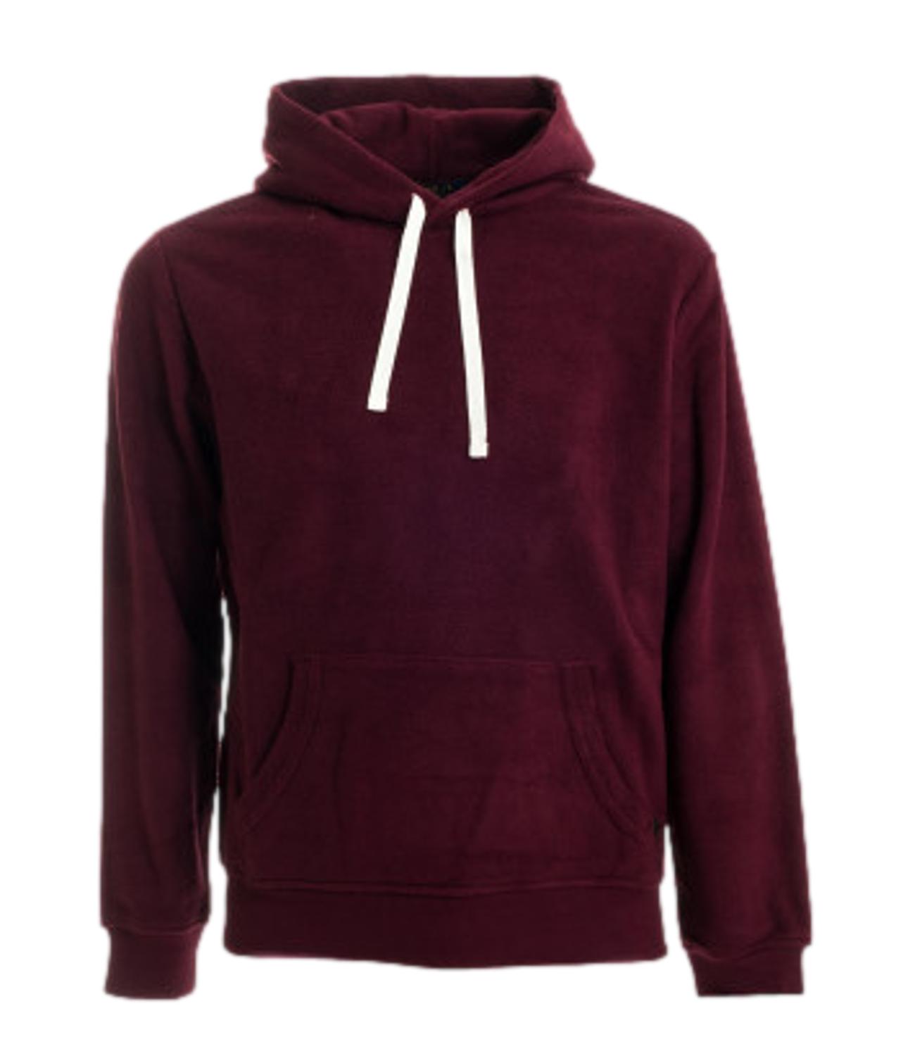 Polo Ralph Lauren felpa uomo bordeaux in pile SLEEP TOP HOODIE