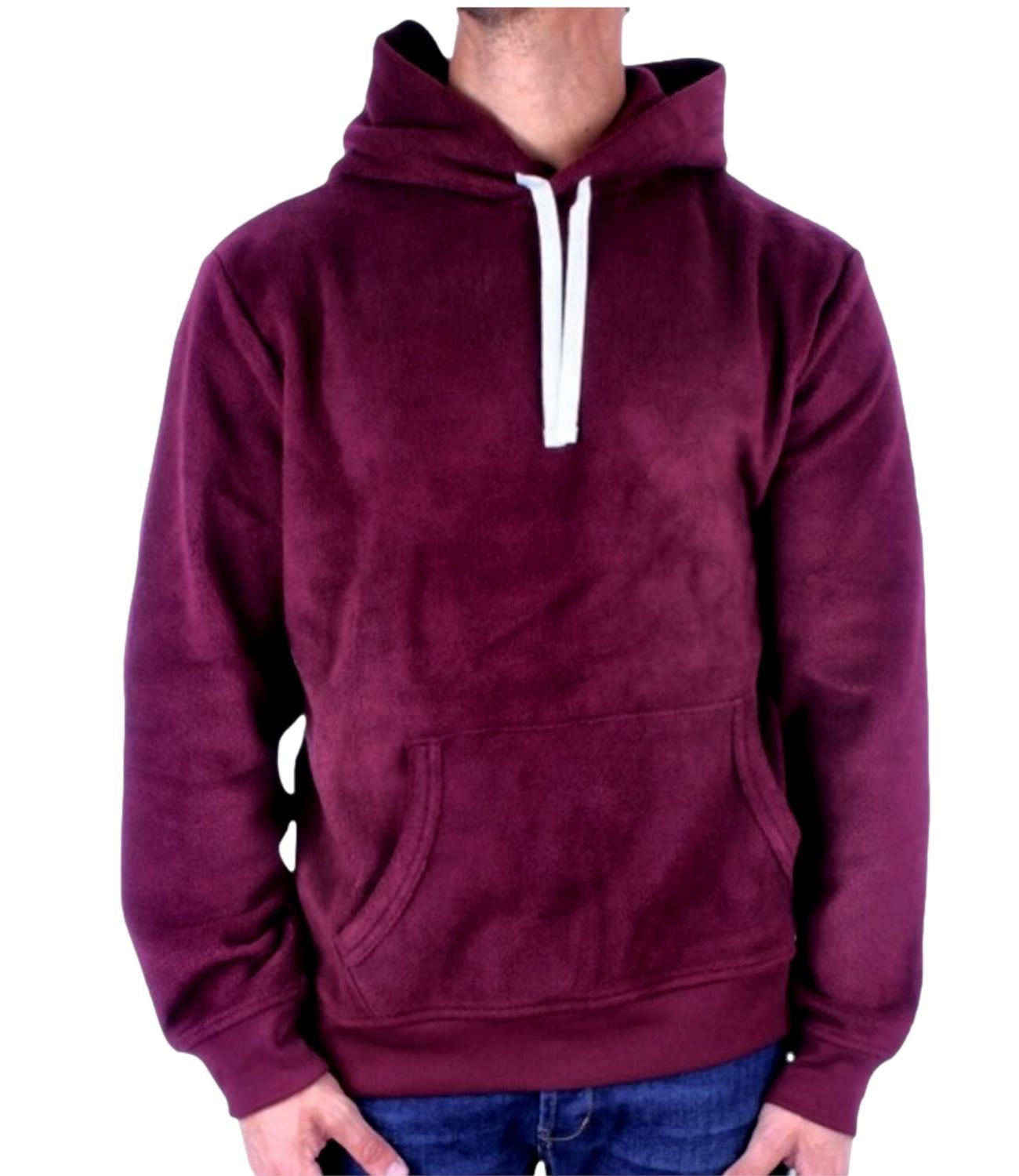 Polo Ralph Lauren felpa uomo bordeaux in pile SLEEP TOP HOODIE