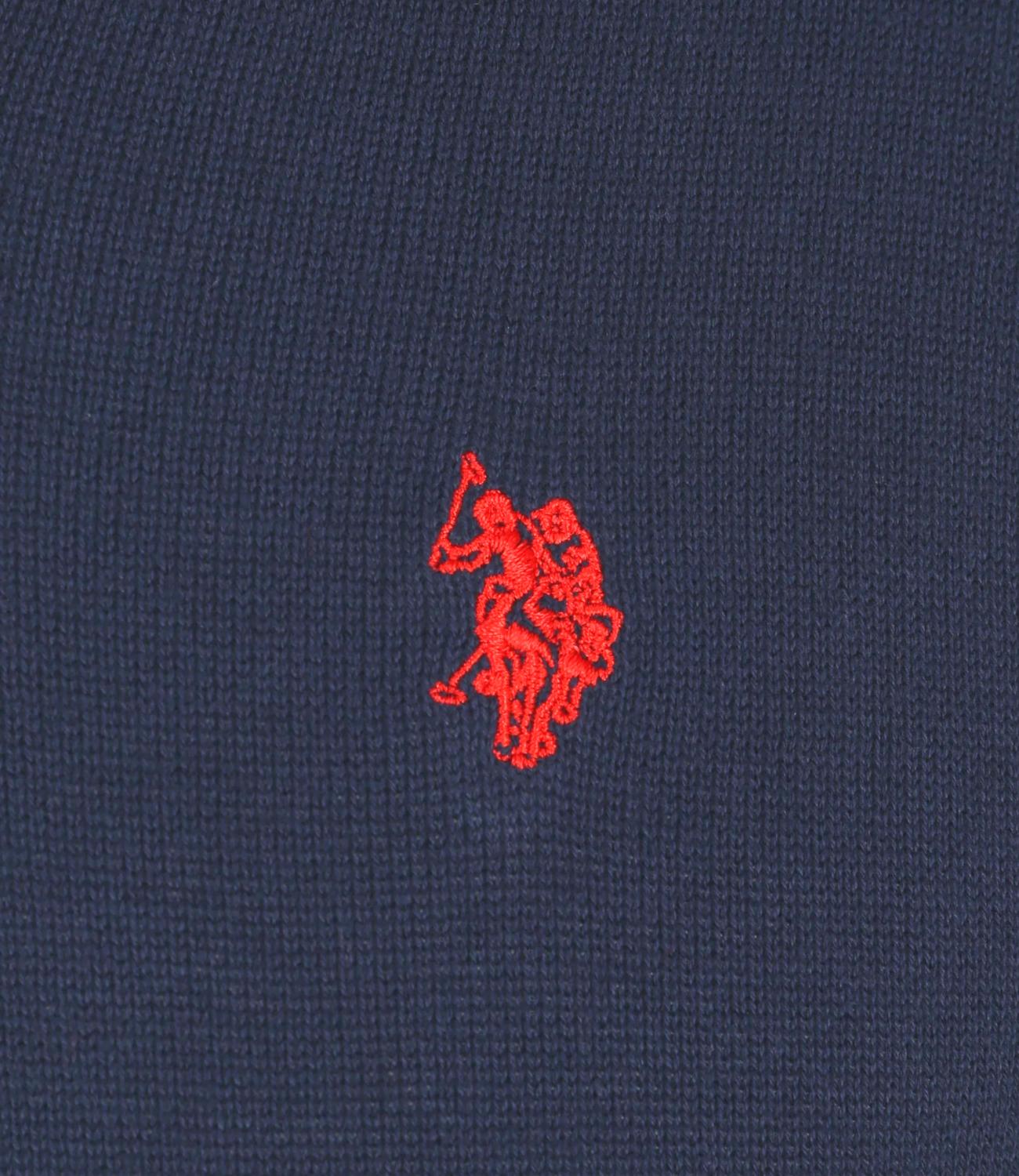 Pullover U.S. Polo Assn con scollo a V blu vintage e logo rosso sul petto