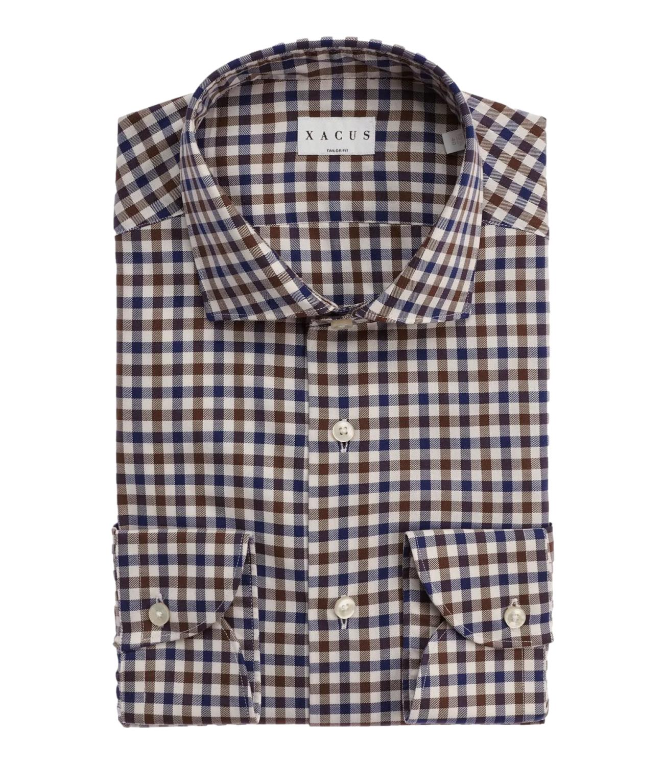 Camicia Xacus a quadri piccoli bianchi bordeaux e blu