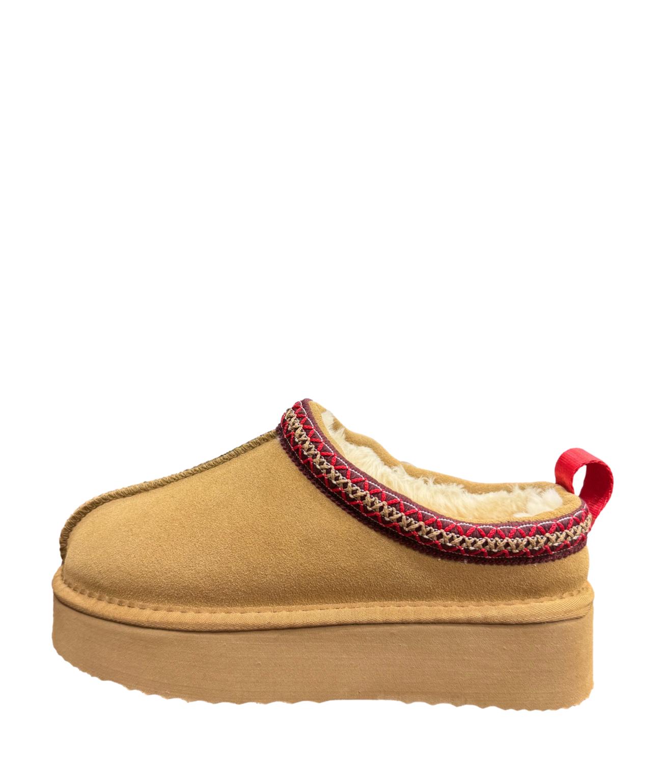 Aria Shoes pantofola cammello donna