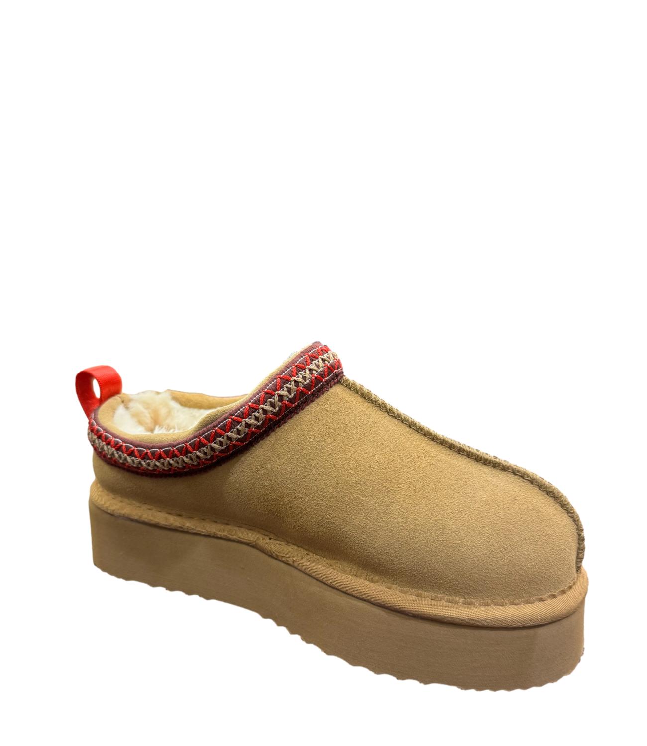 Aria Shoes pantofola cammello donna