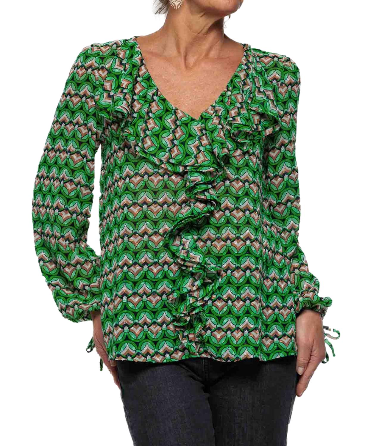 Emme Marella camicia GLASSA verde anni 80 donna