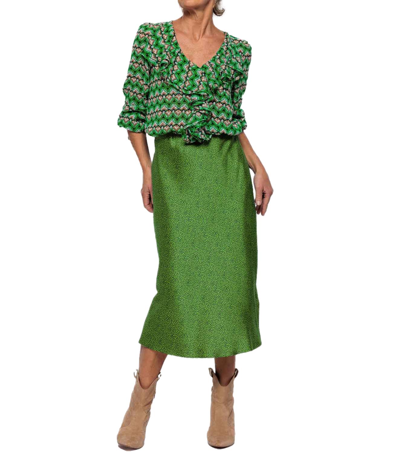 Emme Marella camicia GLASSA verde anni 80 donna