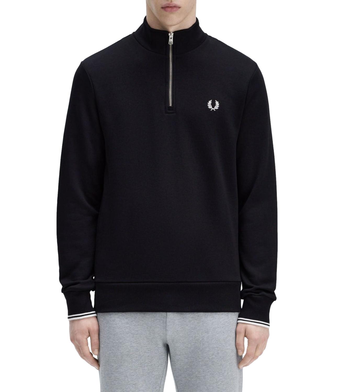 Felpa Fred Perry nera con mezza zip