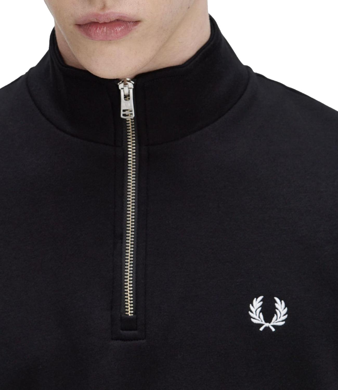 Felpa Fred Perry nera con mezza zip