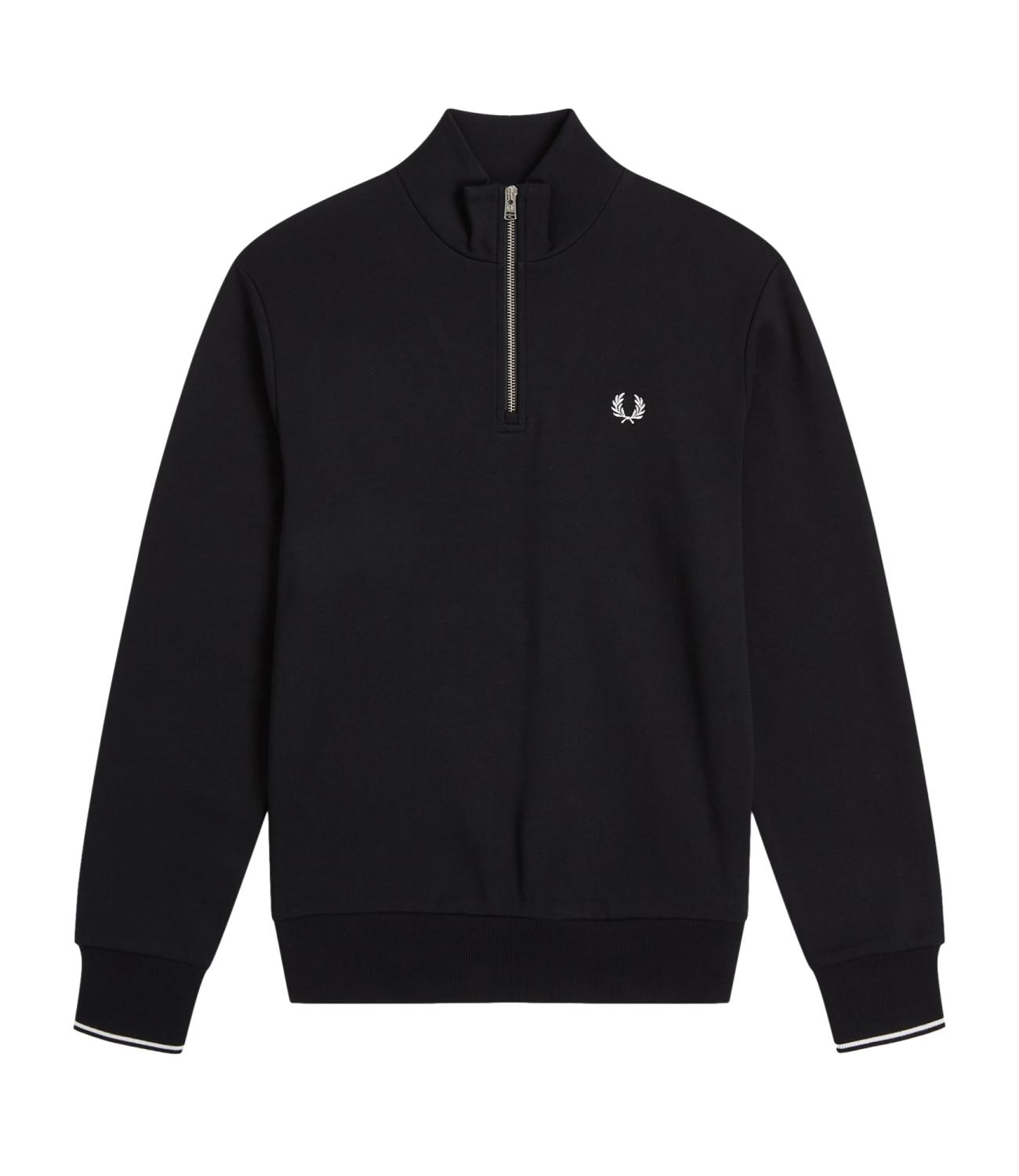 Felpa Fred Perry nera con mezza zip