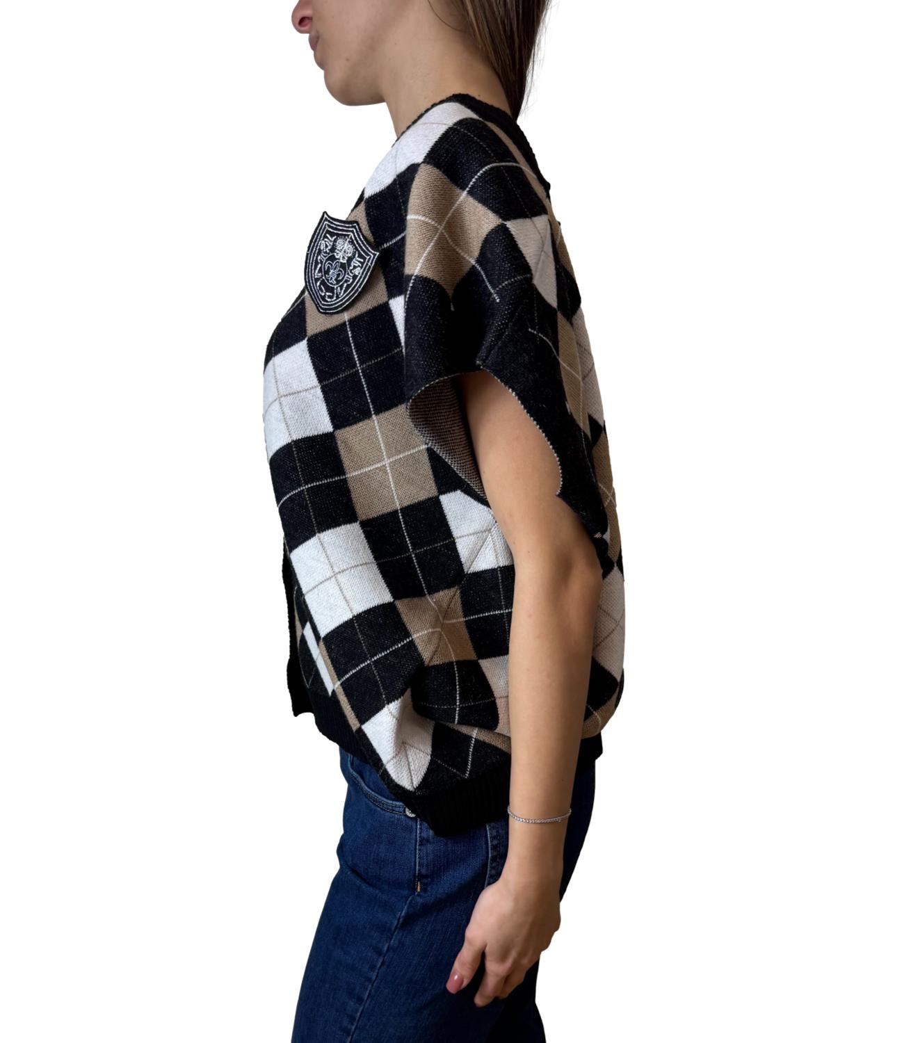 Have One Gilet Nero/Panna Donna