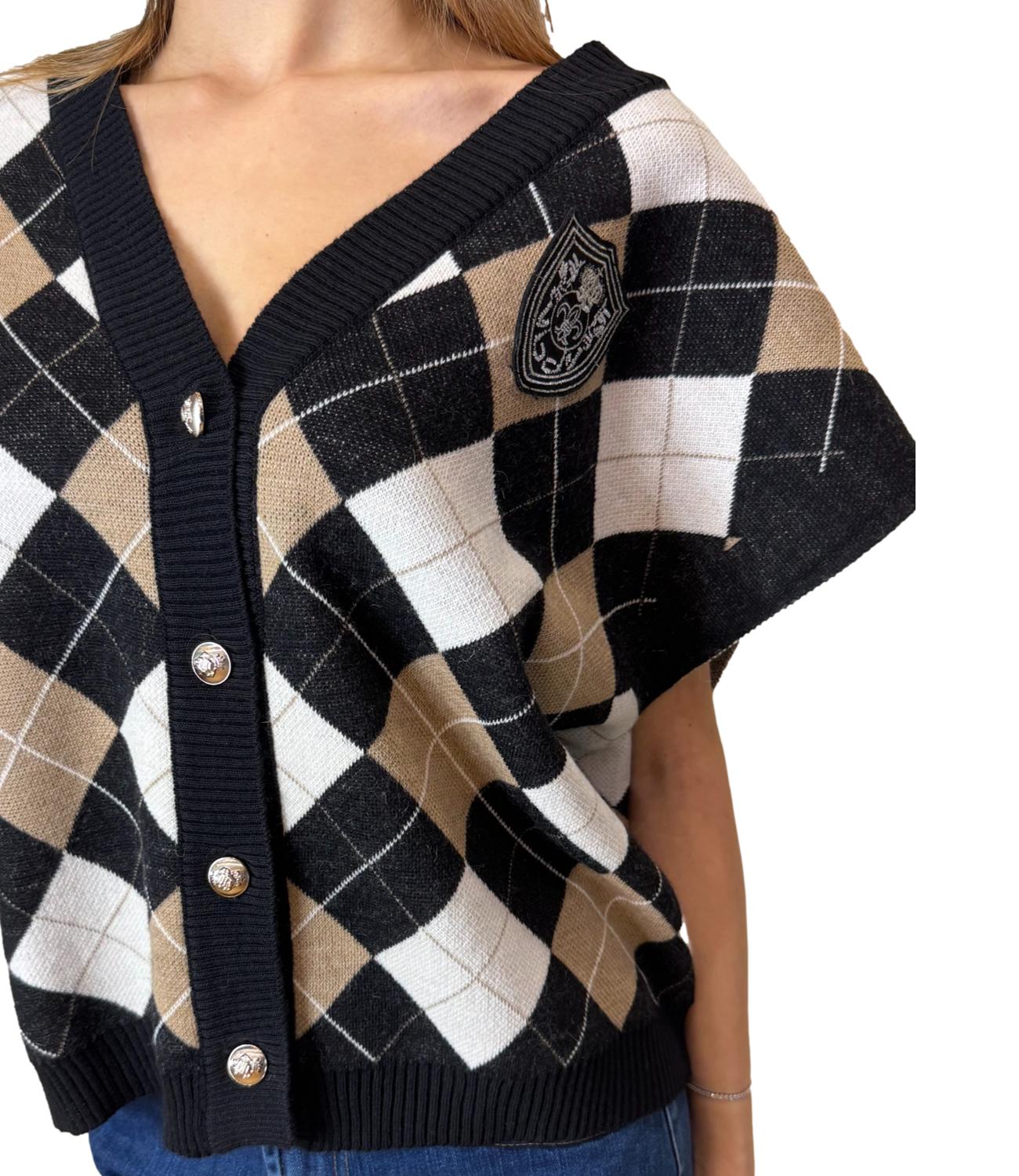 Have One Gilet Nero/Panna Donna