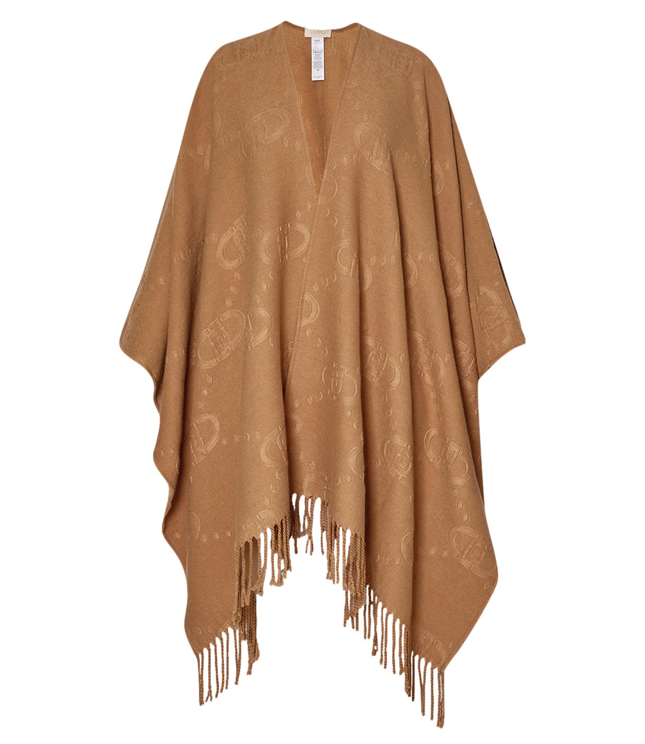 Liu Jo Poncho embossed cammello donna