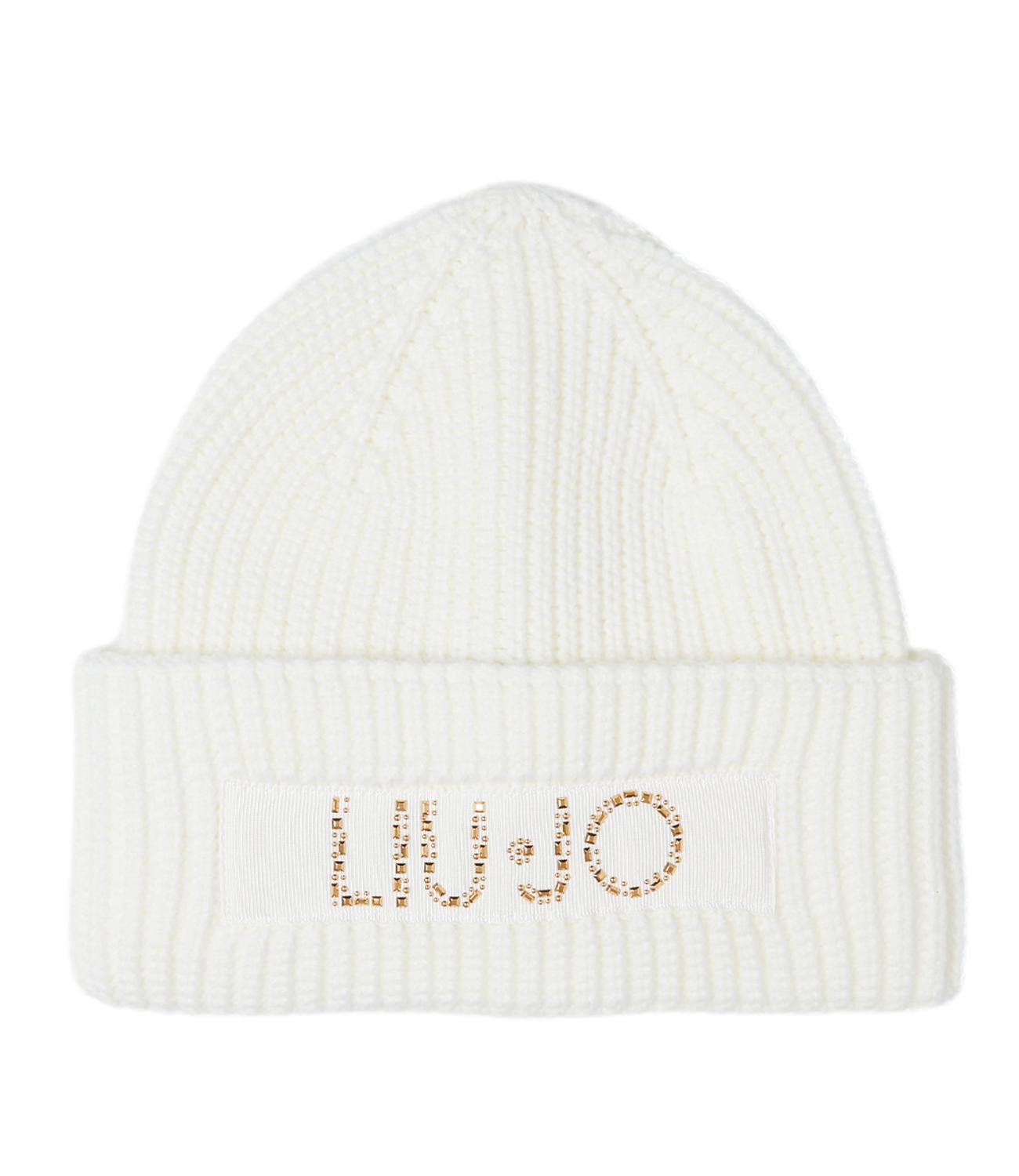 Liu Jo Cappello Beanie Con Logo Bianco Lana Donna