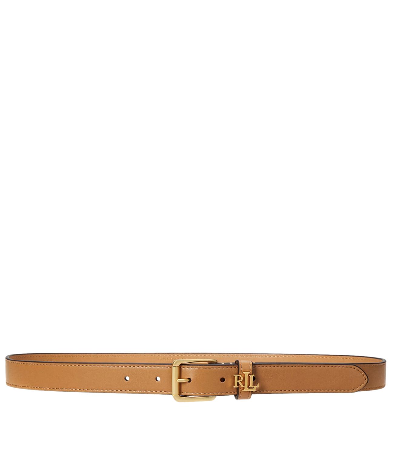 LOGO-KEEPER LEATHER SKINNY BELT