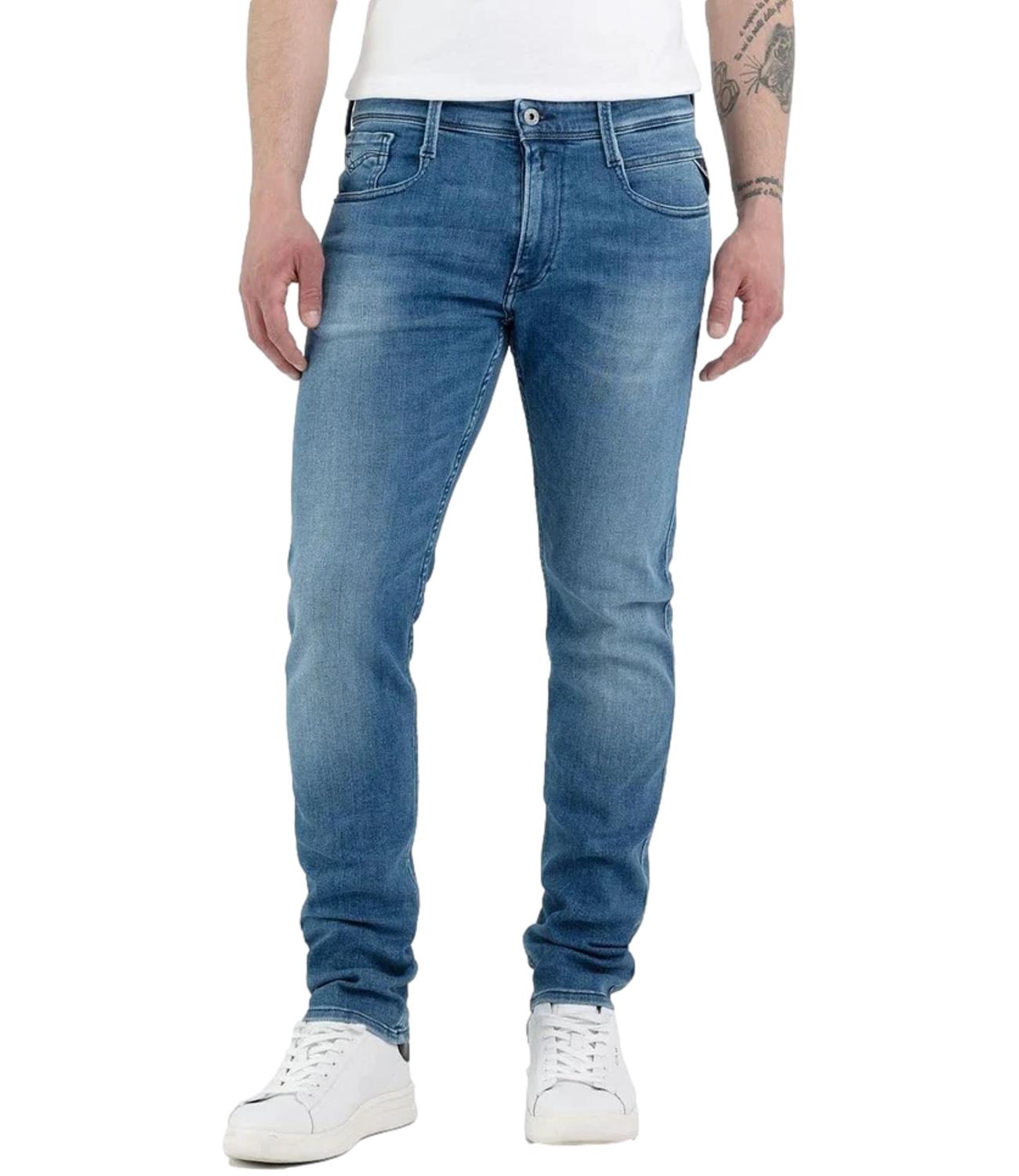 Jeans skinny Replay blu medio Anbass