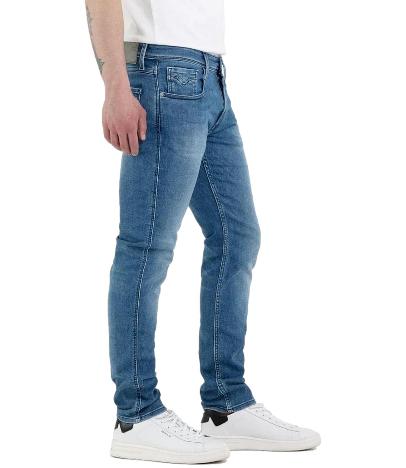 Jeans skinny Replay blu medio Anbass