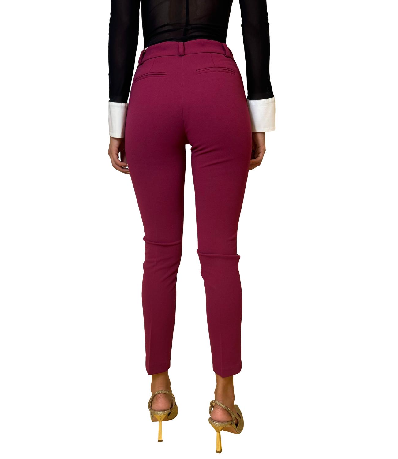 Rinascimento pantalone bordeaux rosso donna