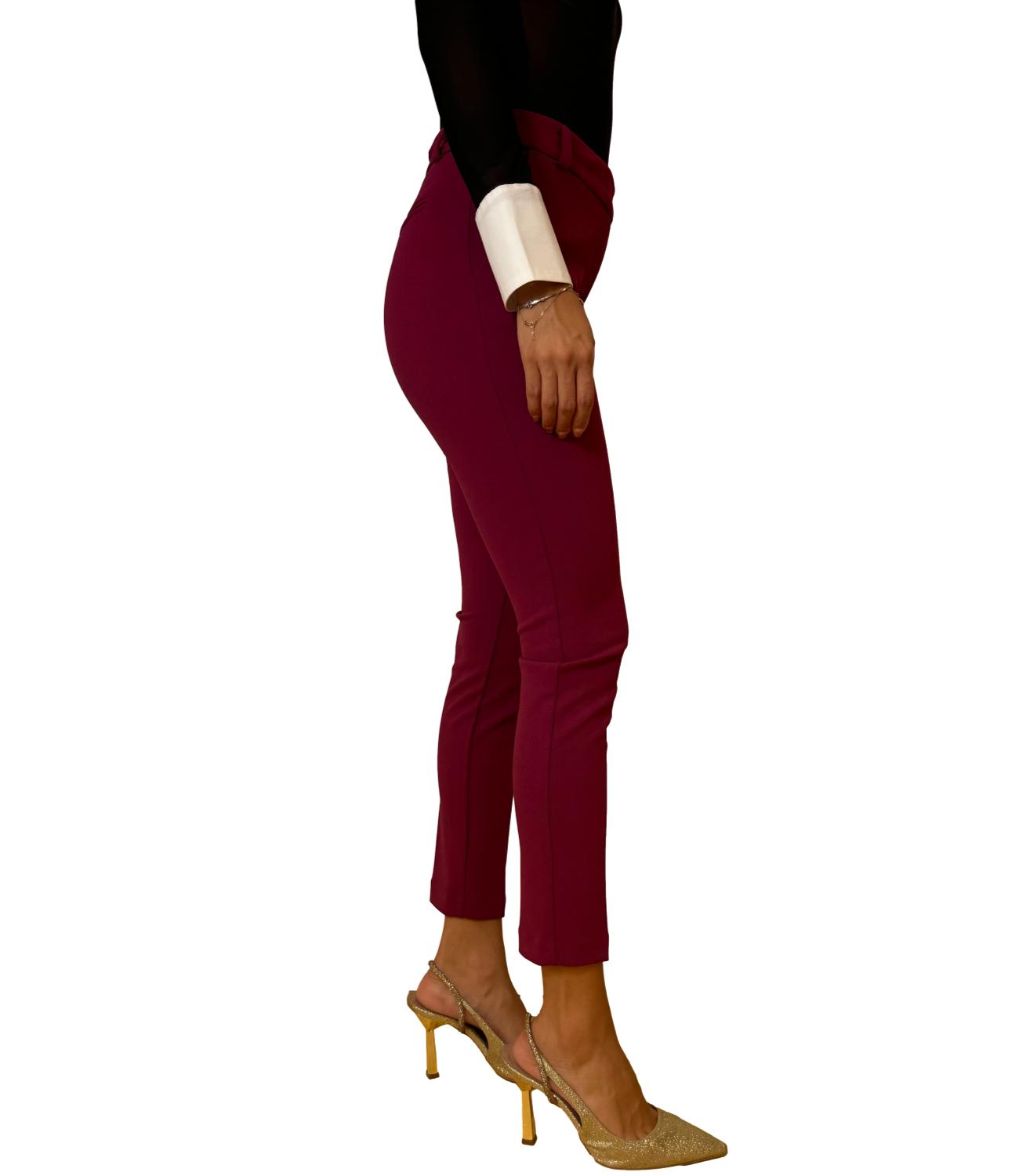 Rinascimento pantalone bordeaux rosso donna