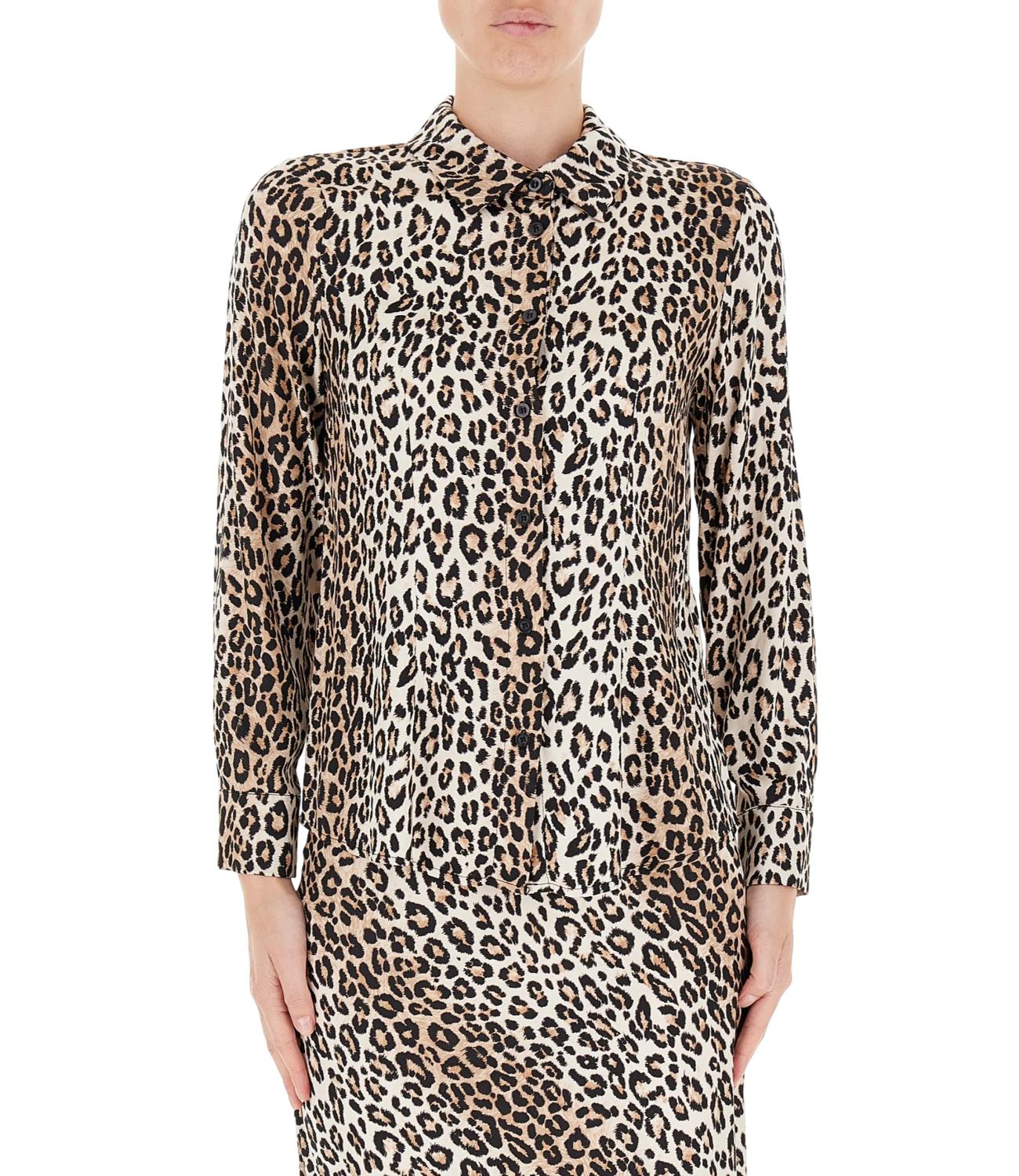 Rinascimento Camicia Animalier Beige Donna