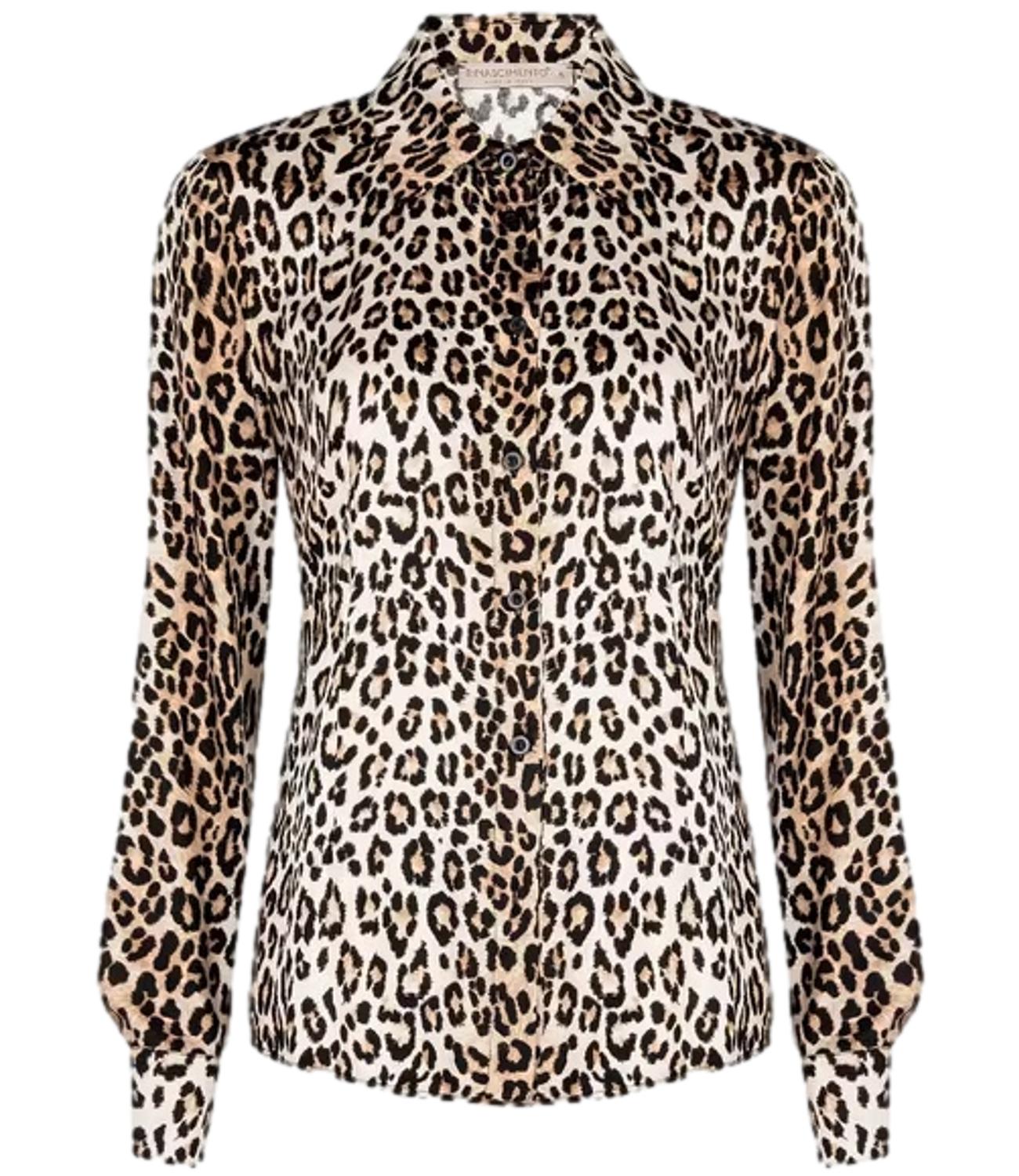 Rinascimento Camicia Animalier Beige Donna