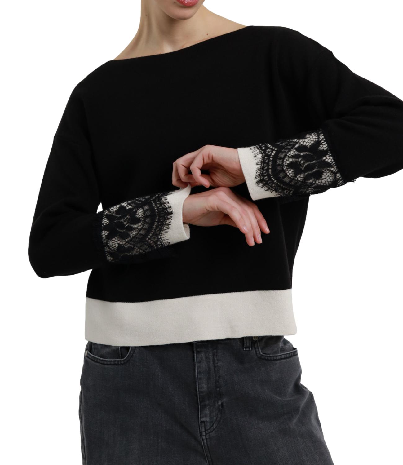 Susy Mix Maglia Bicolore nera Donna