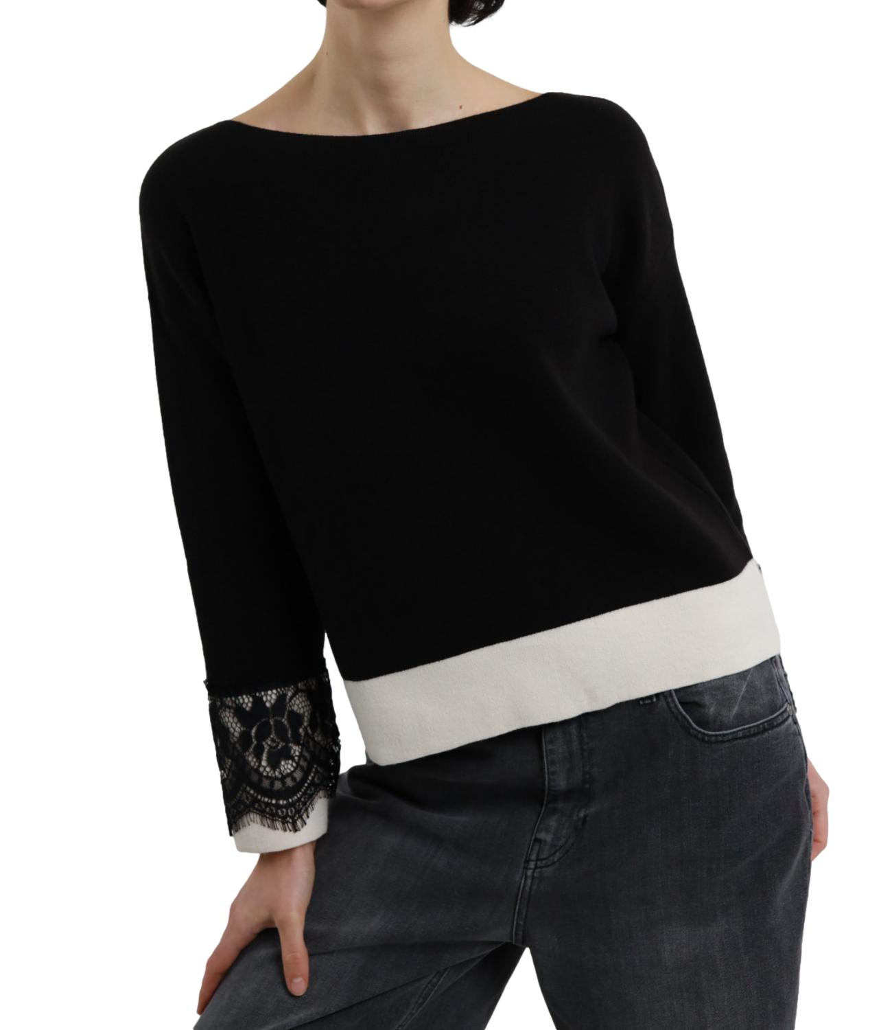 Susy Mix Maglia Bicolore nera Donna