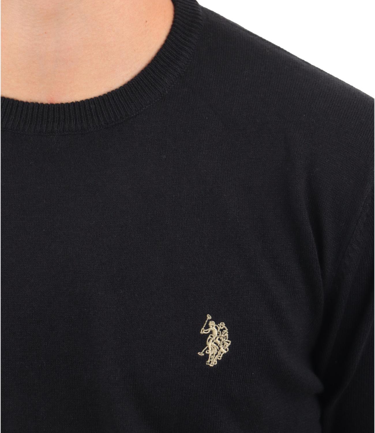 Pullover Leon nero con logo bianco