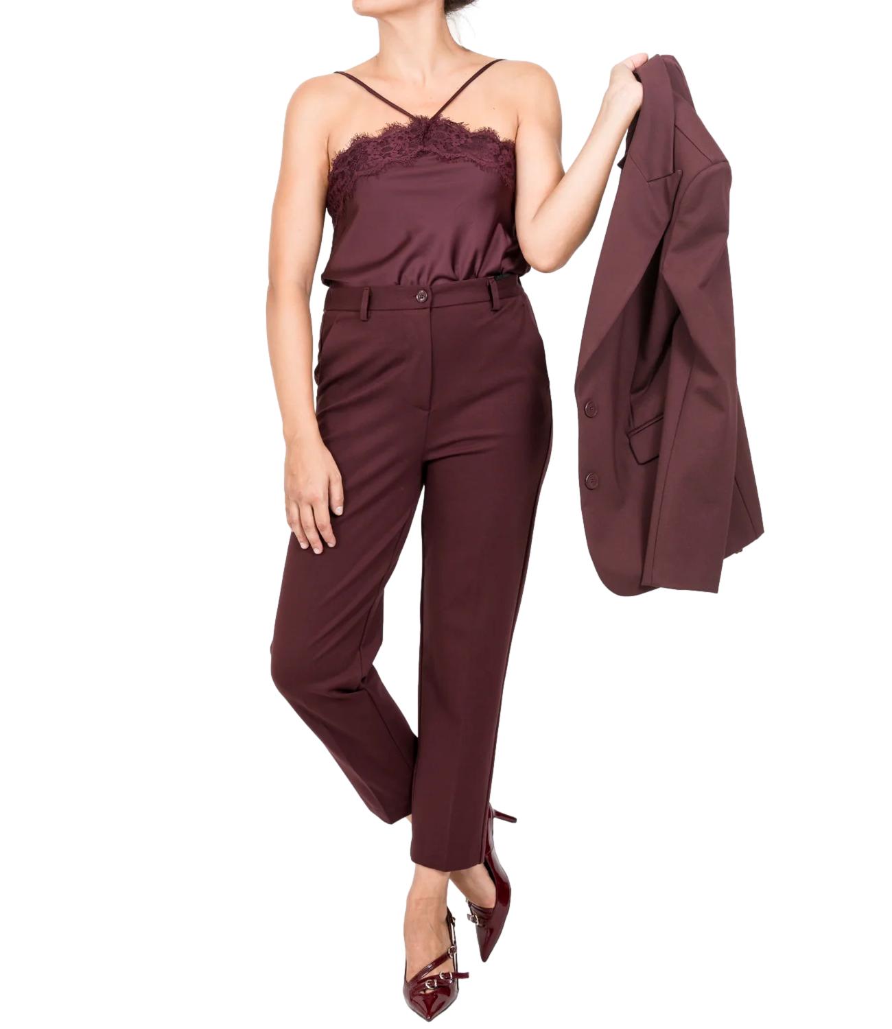 Vicolo pantalone bordeaux donna