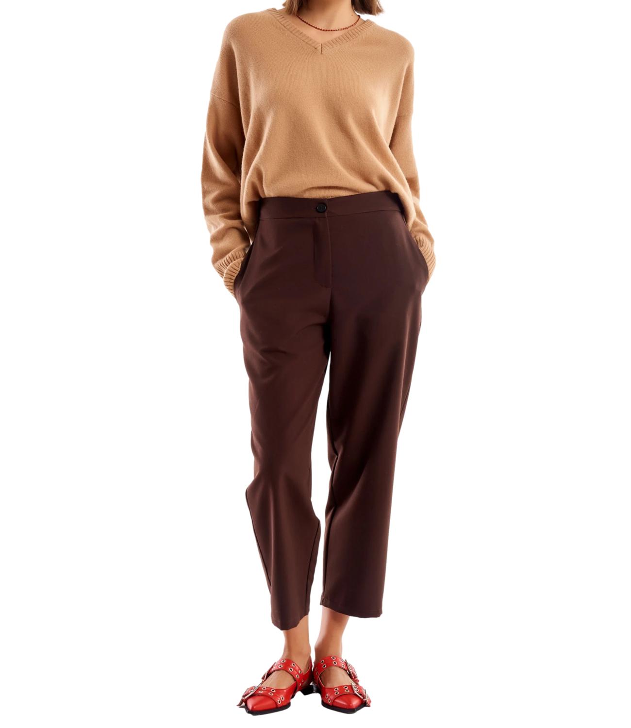 Vicolo pantalone marrone donna