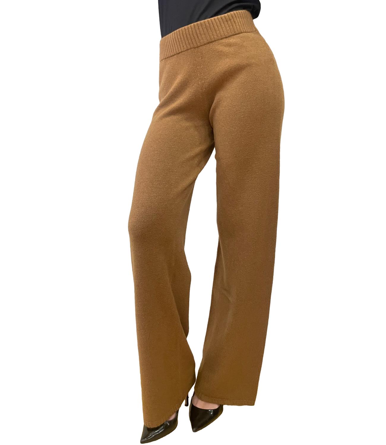 Angela Davis Pantalone Morbido Cammello Donna