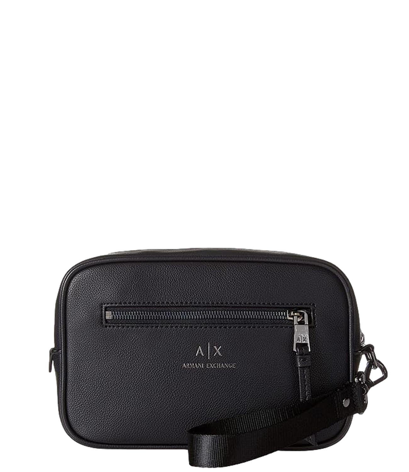 Pochette AX nera logata con zip