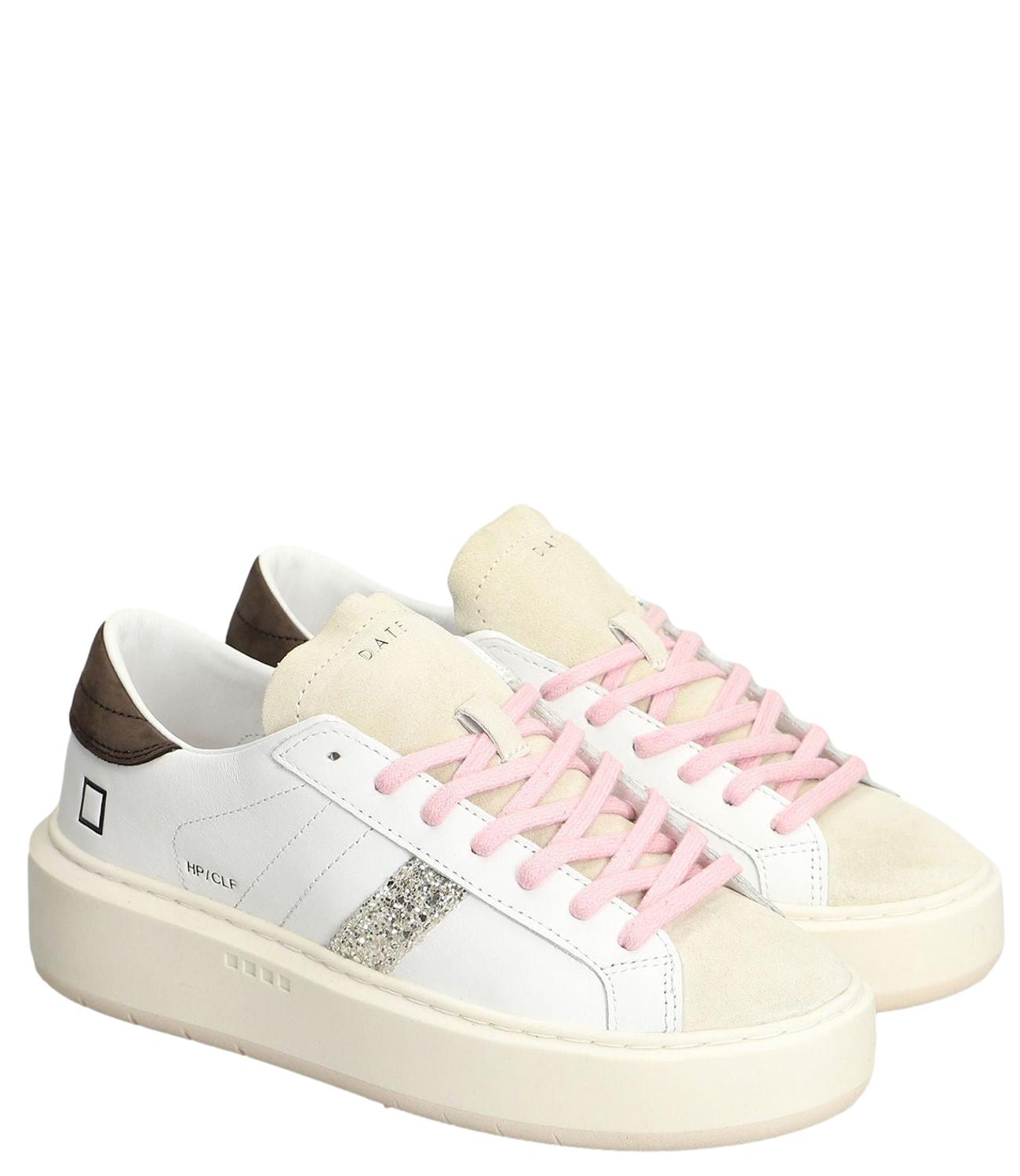 Sneakers Donna Hill Low Platform Calf White Platinum