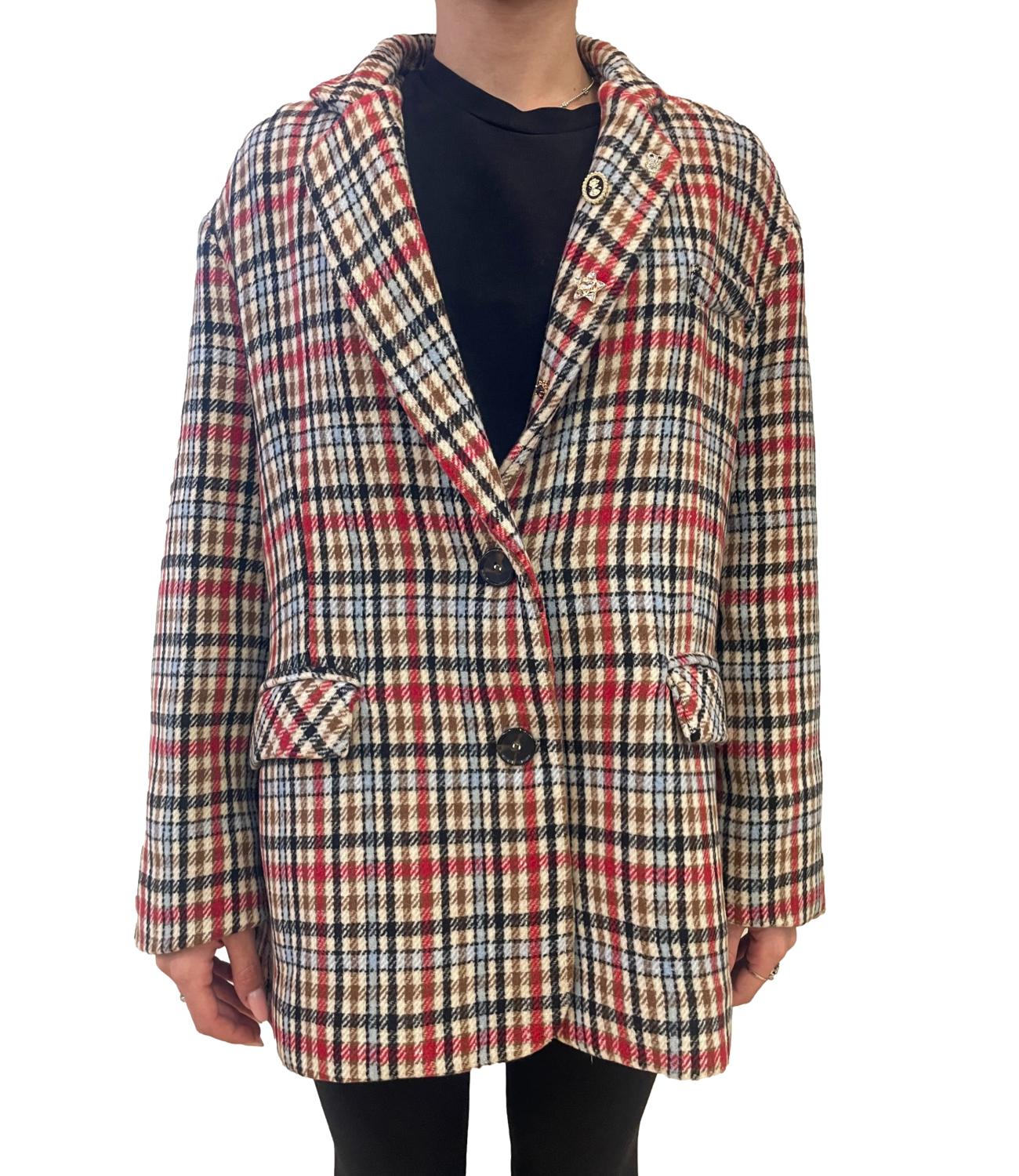 Dixie giacca a quadri multicolor donna
