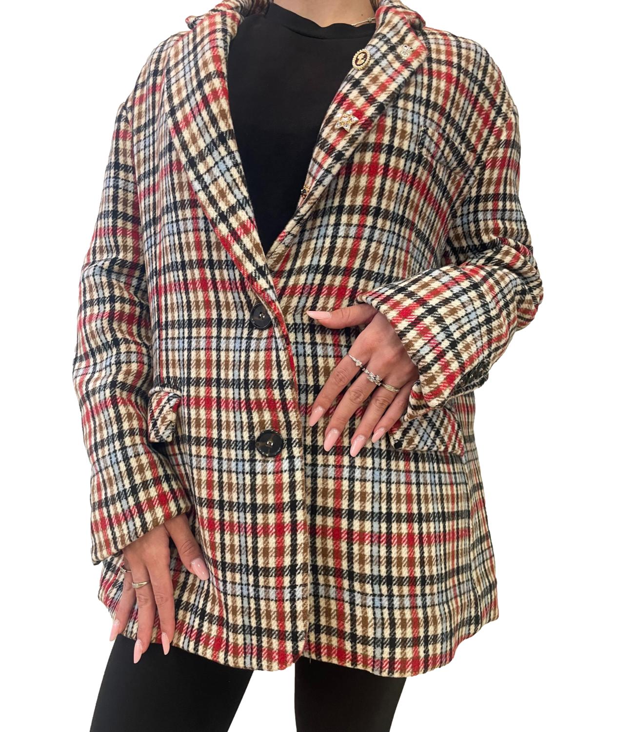 Dixie giacca a quadri multicolor donna