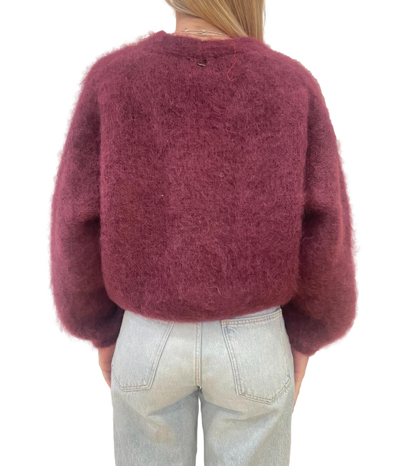Dixie Cardigan Asimmetrico Bordeaux Donna