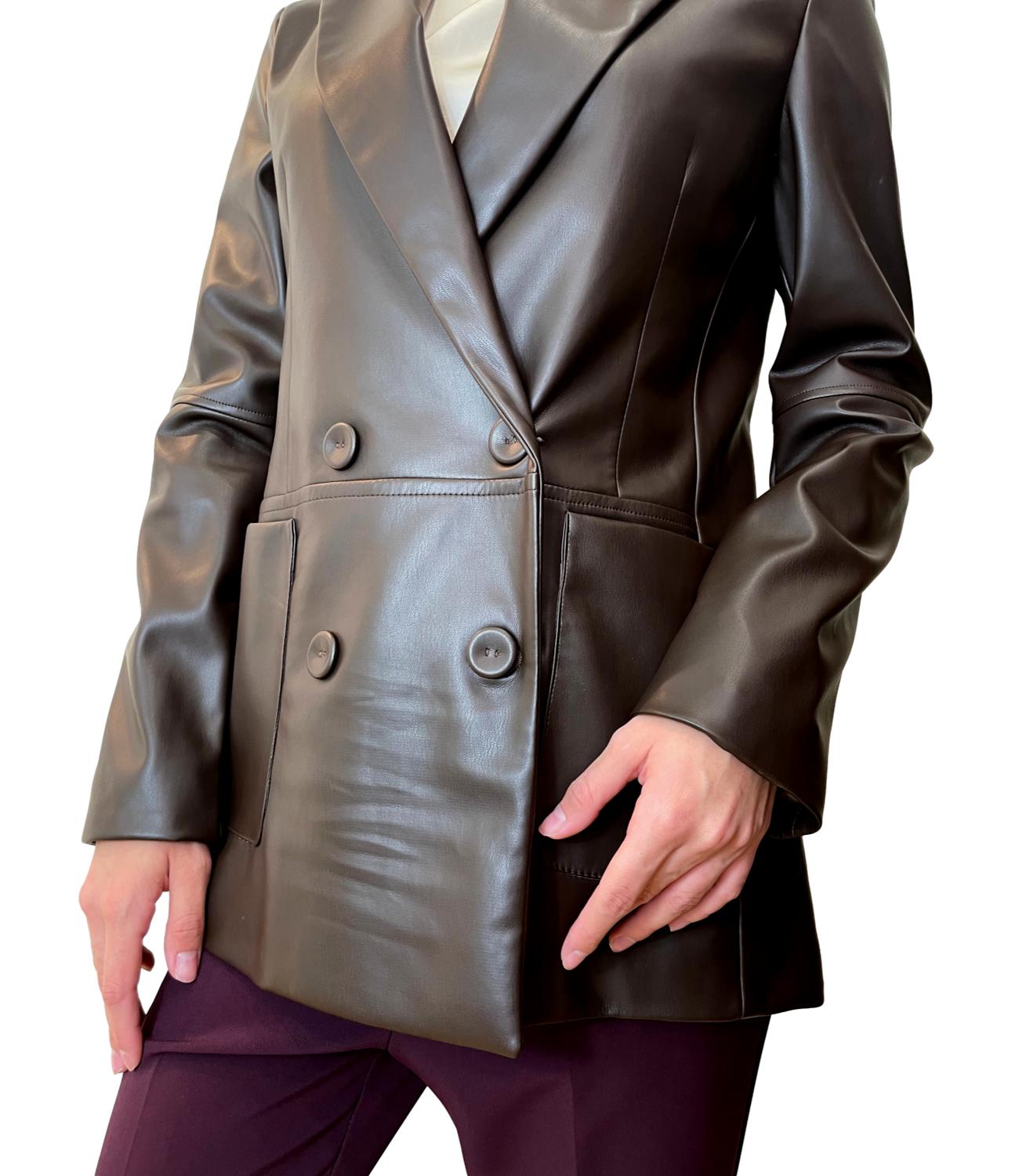 Have One Giacca Ecopelle Moro Donna