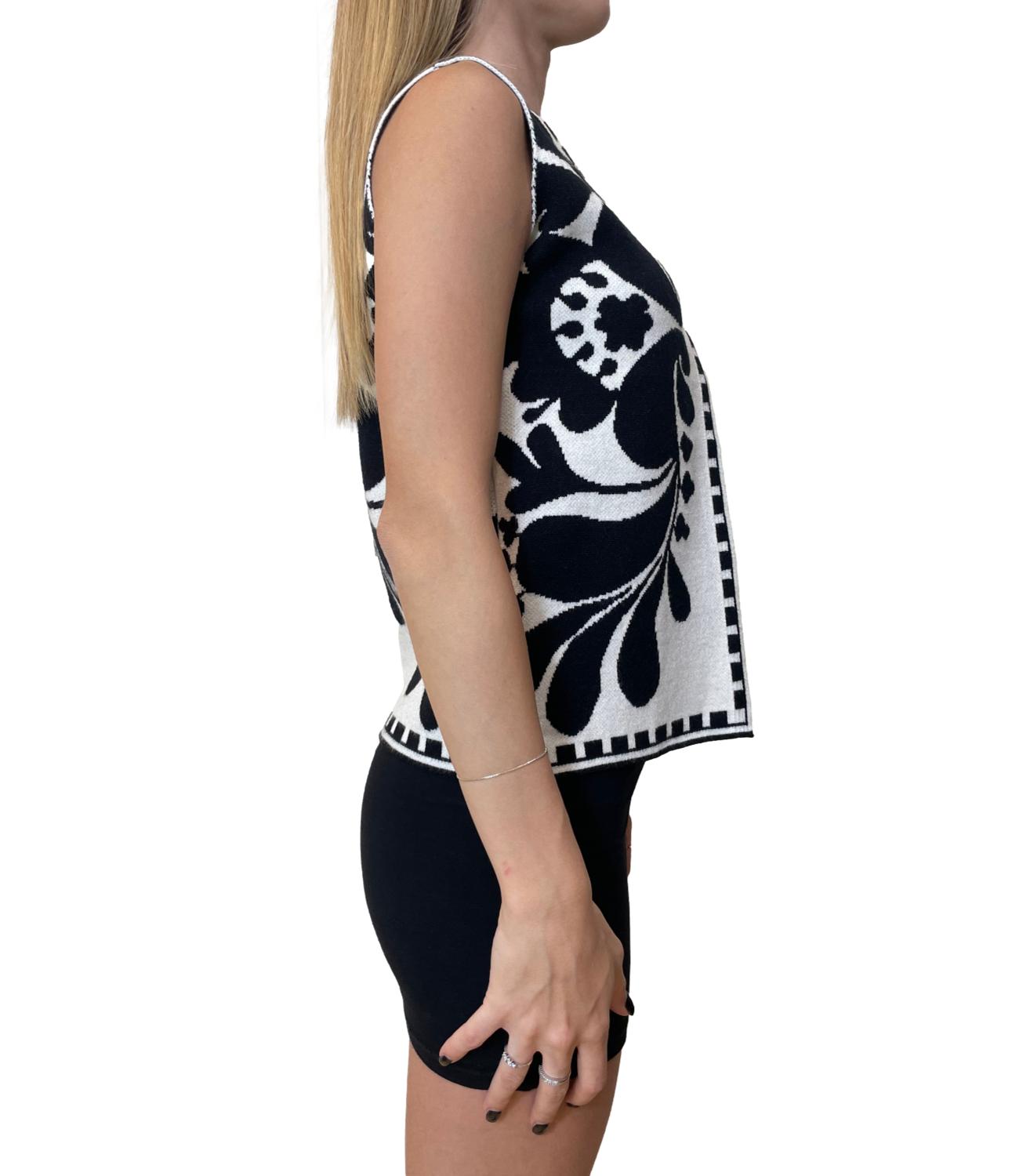 Have One Gilet Jacquard Nero Donna