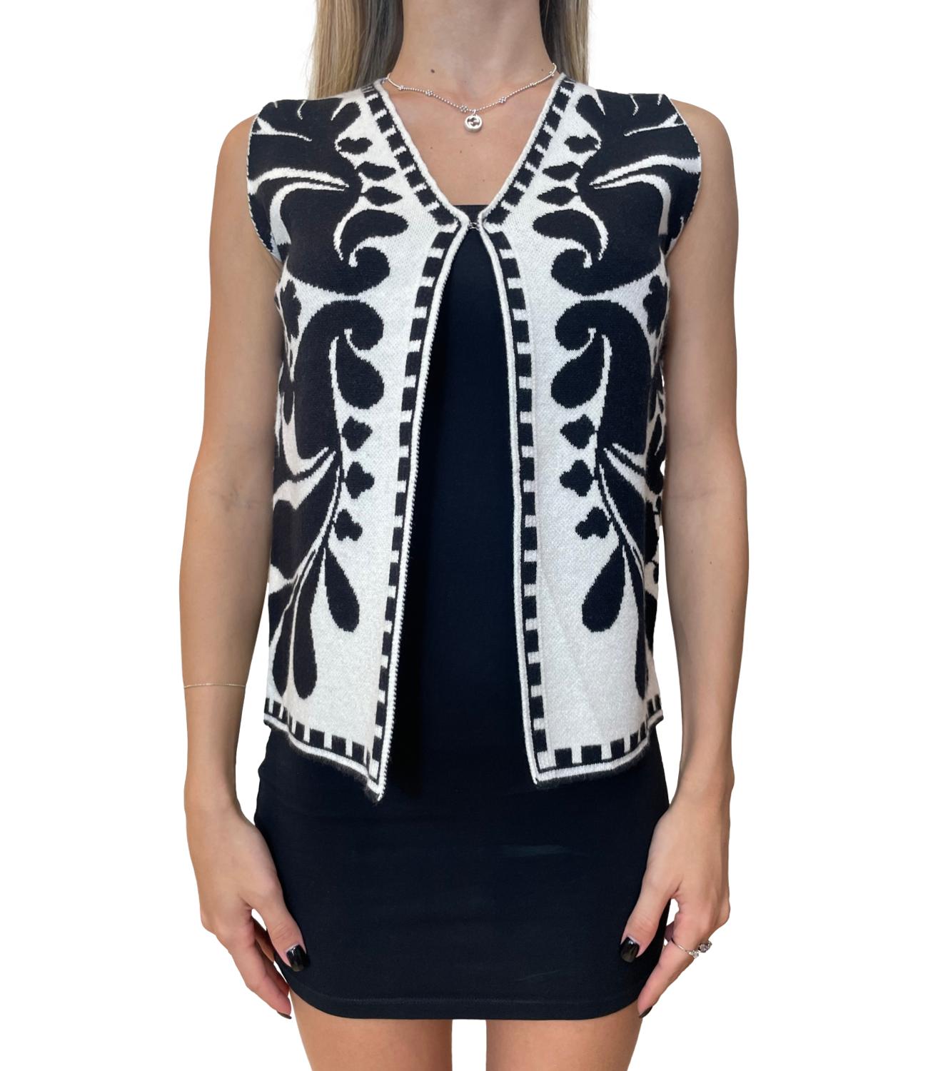 Have One Gilet Jacquard Nero Donna