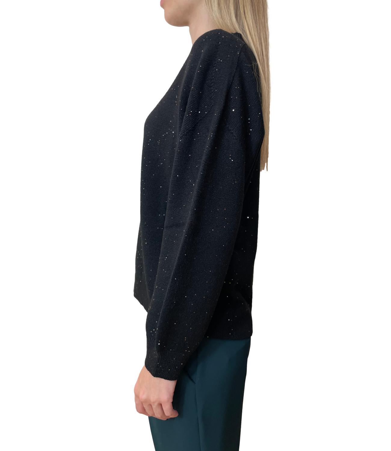 Have One Maglia Paillettes Nero Donna