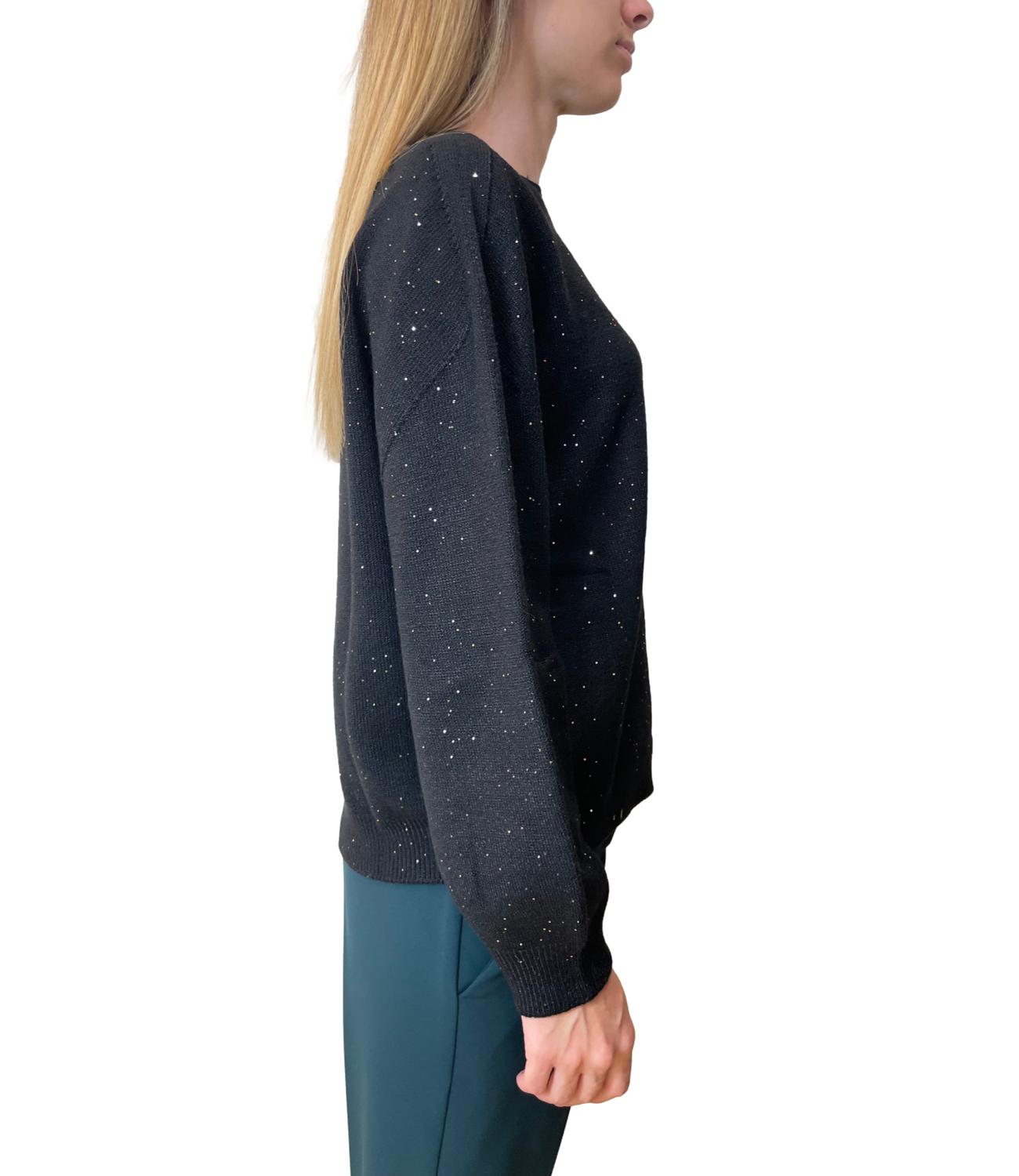 Have One Maglia Paillettes Nero Donna