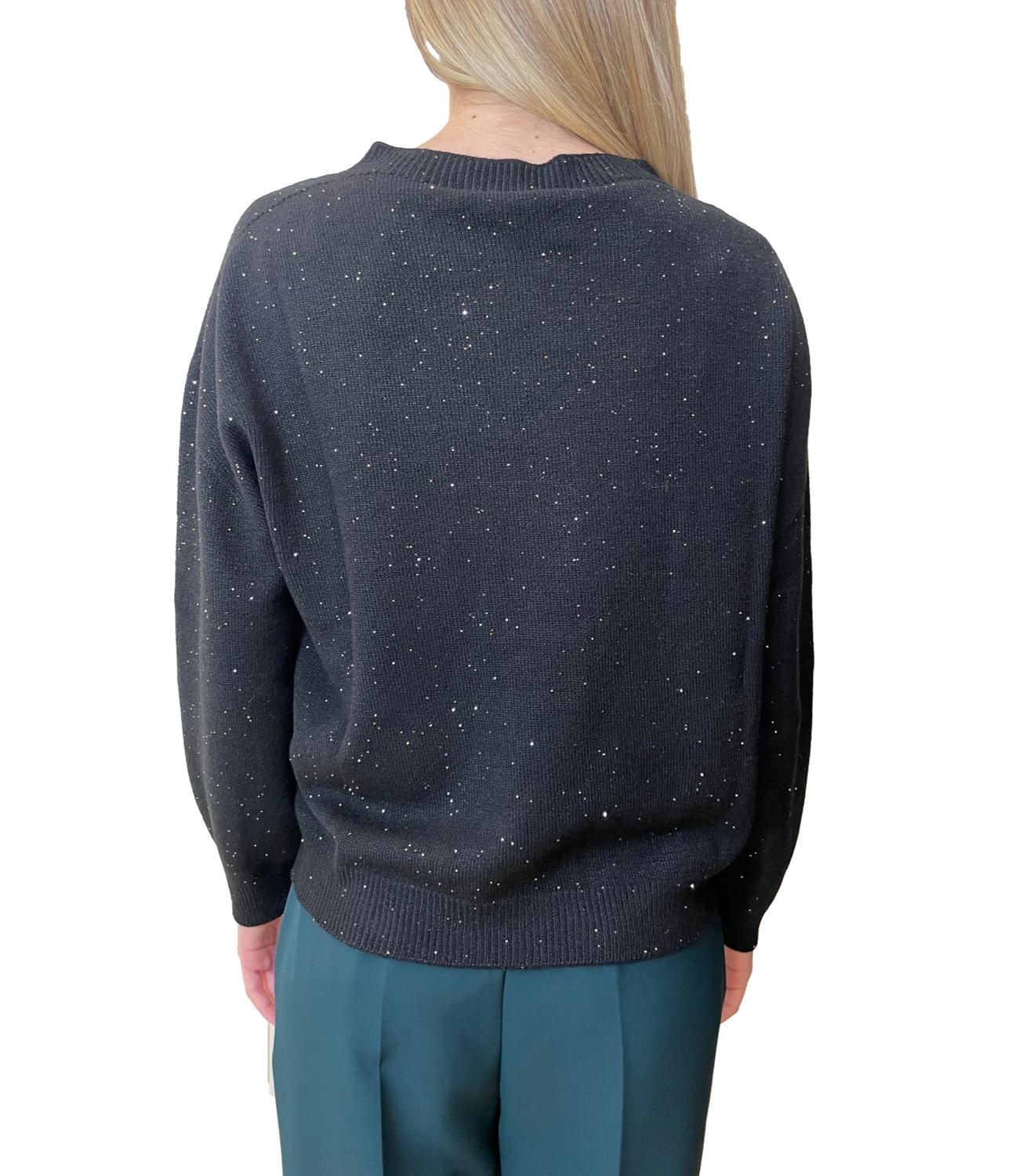 Have One Maglia Paillettes Nero Donna
