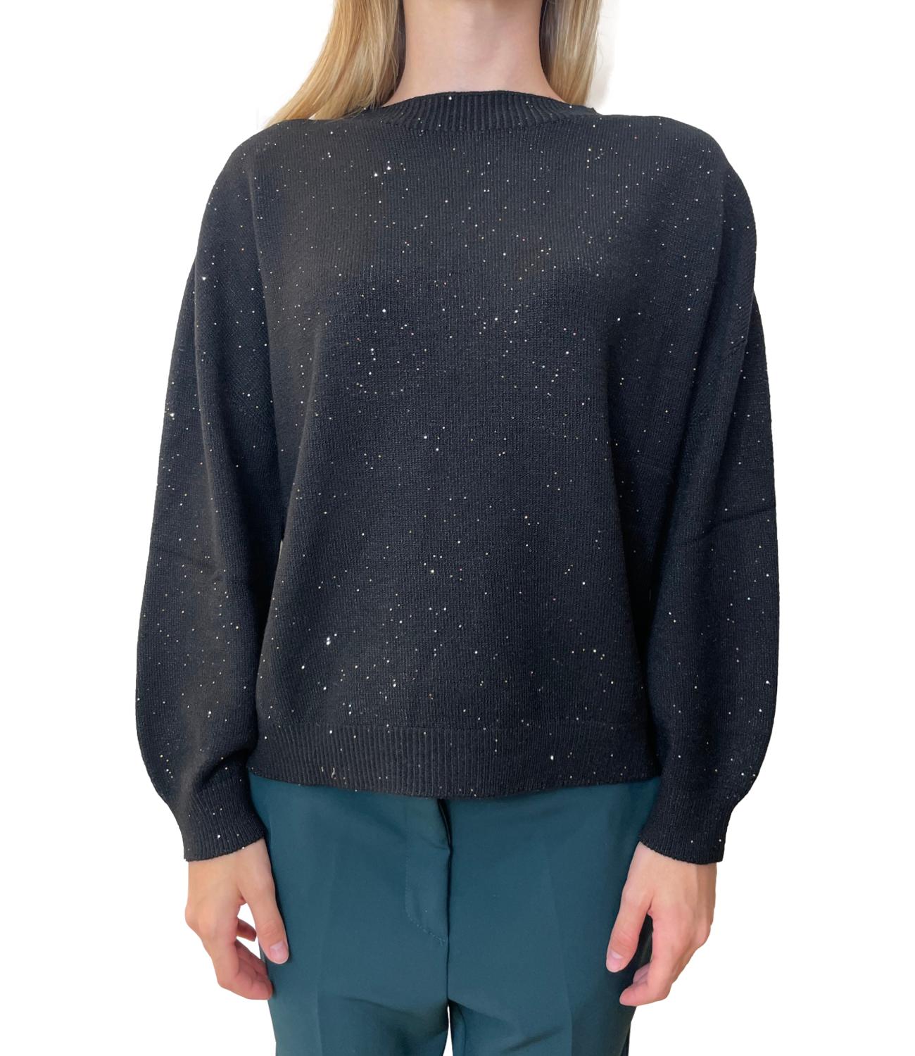 Have One Maglia Paillettes Nero Donna
