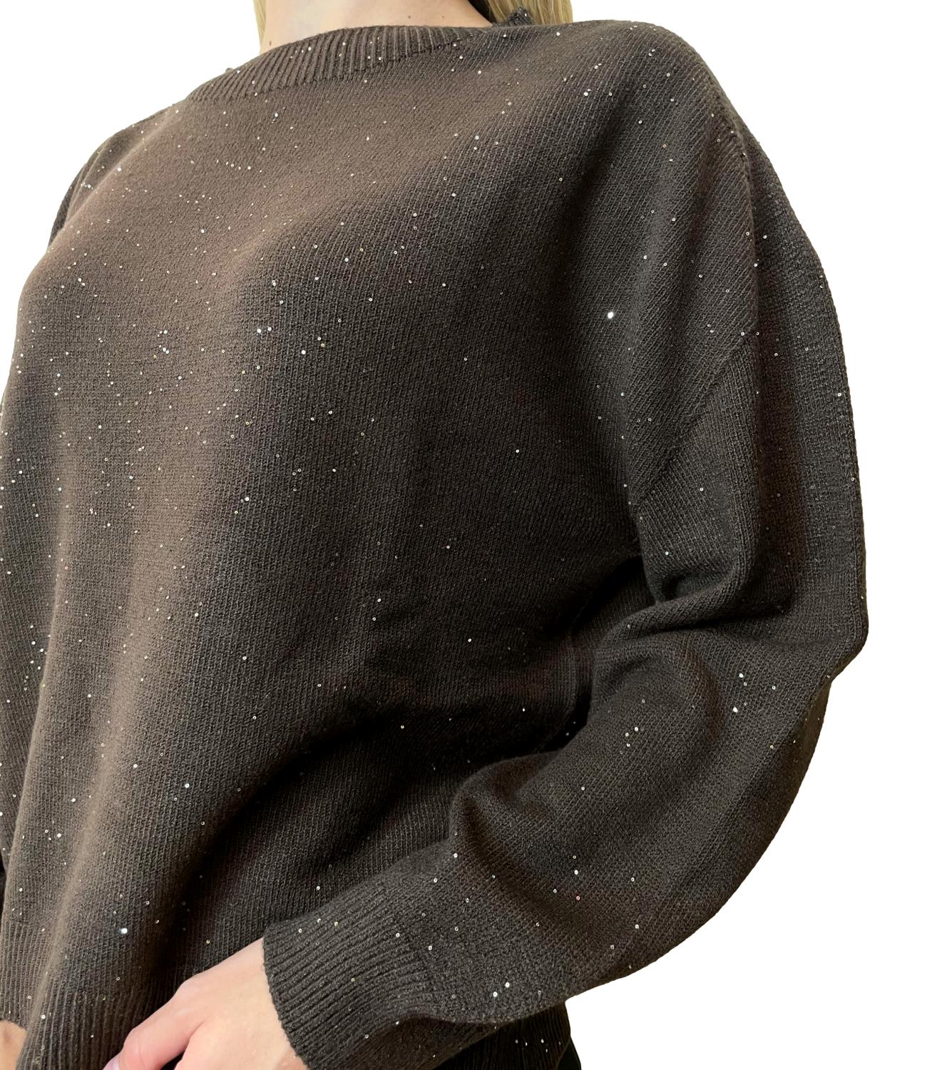 Have One Maglia Paillettes Moro Donna