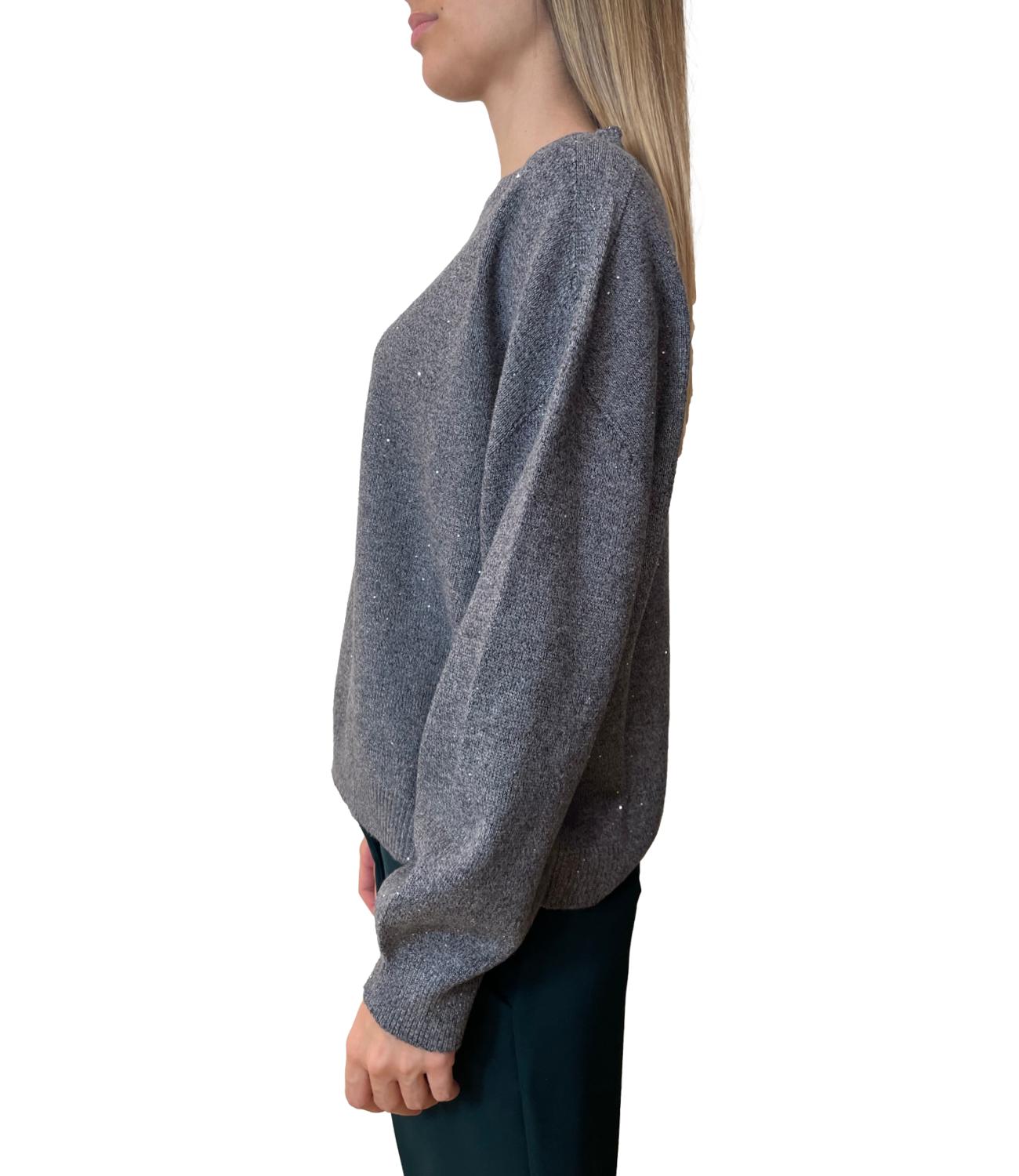 Have One Maglia Paillettes Grigio Donna