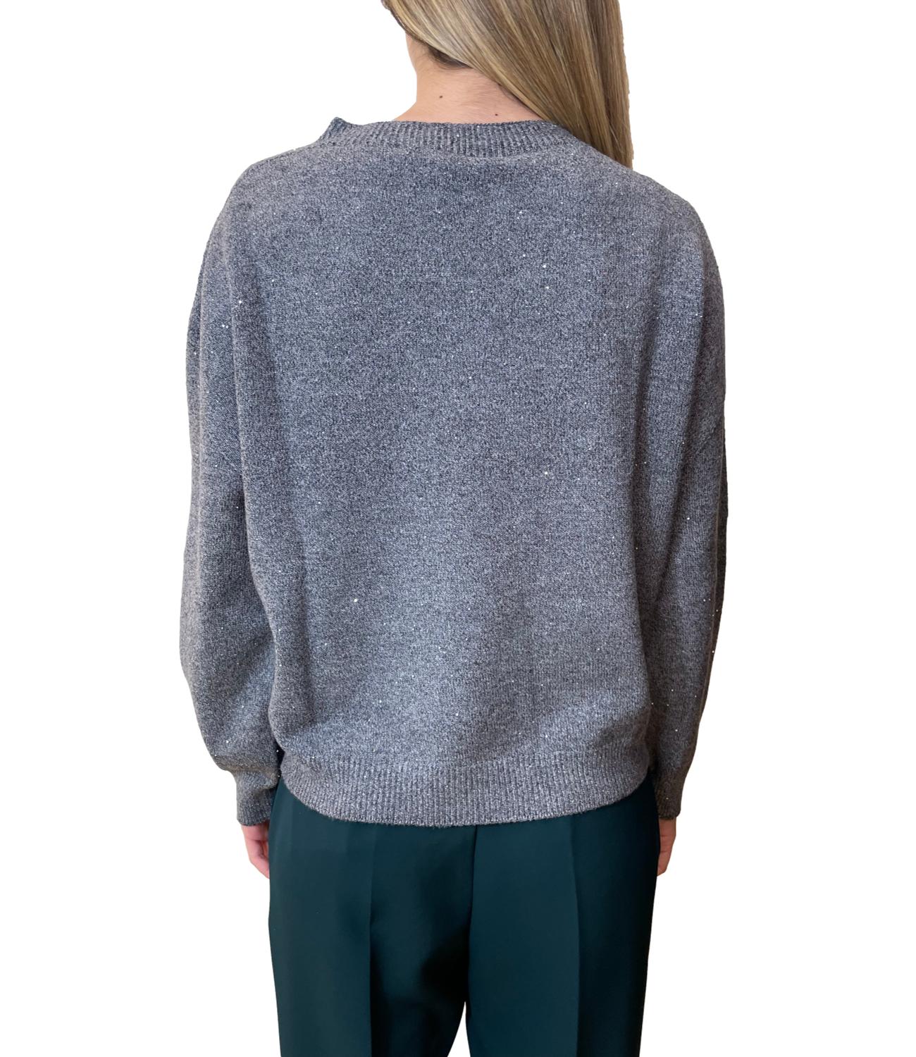 Have One Maglia Paillettes Grigio Donna