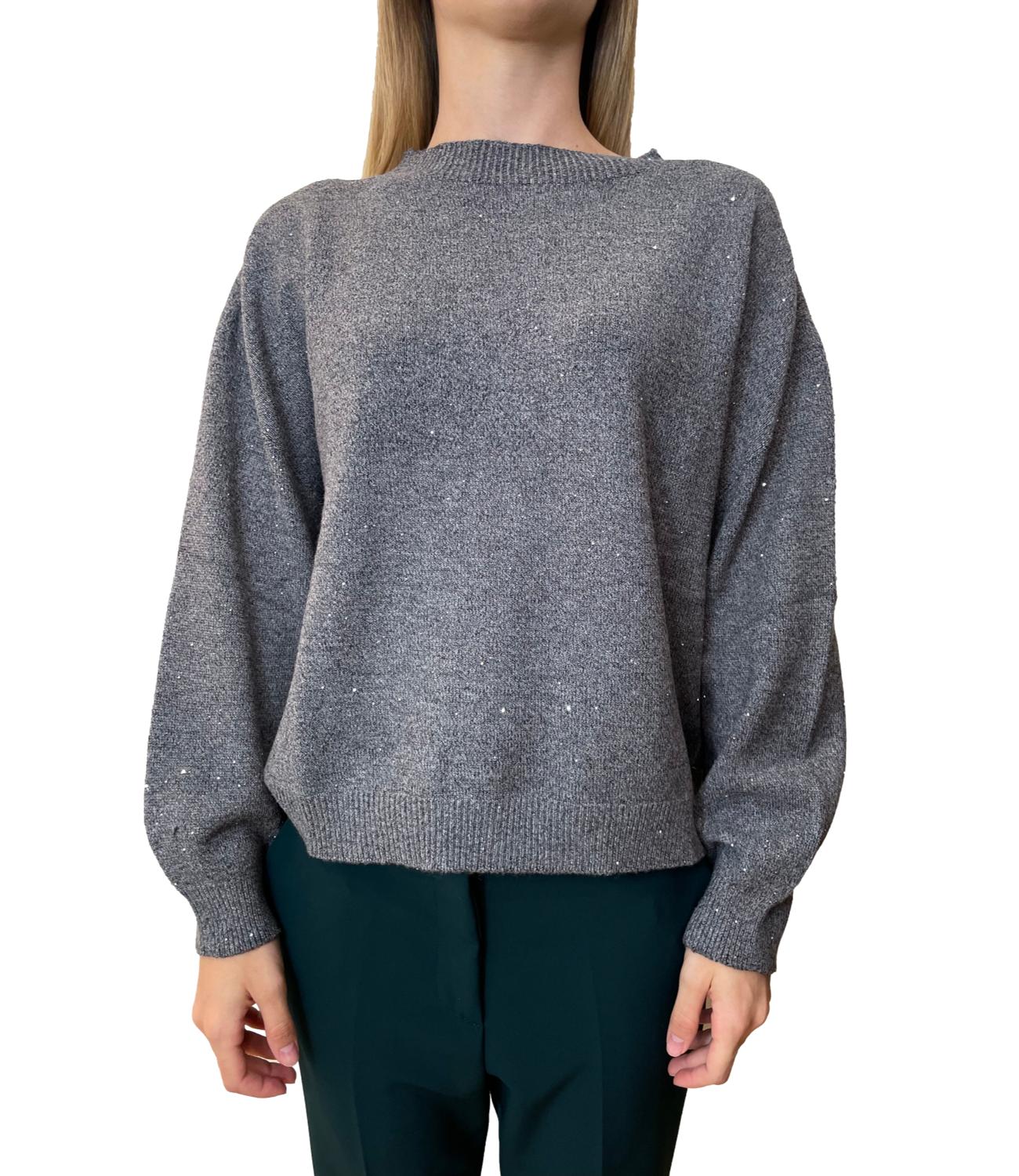 Have One Maglia Paillettes Grigio Donna