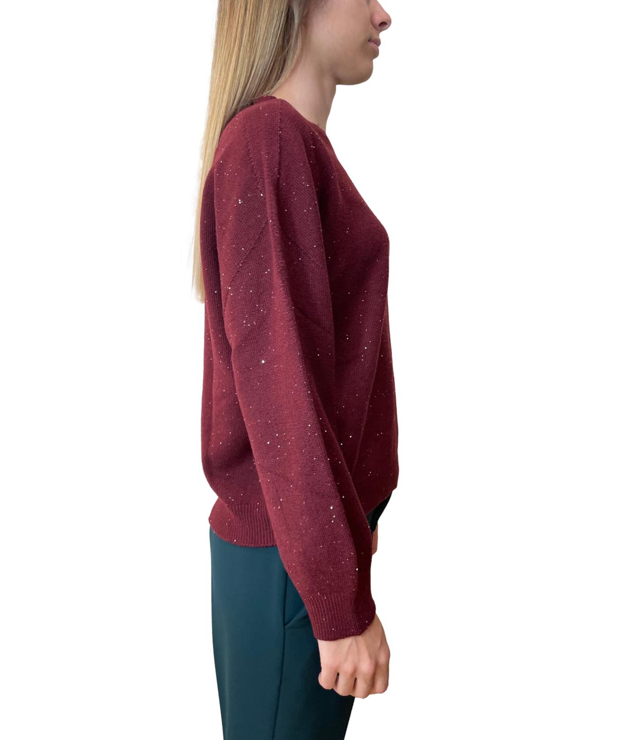 Have One Maglia Paillettes Bordeaux Donna