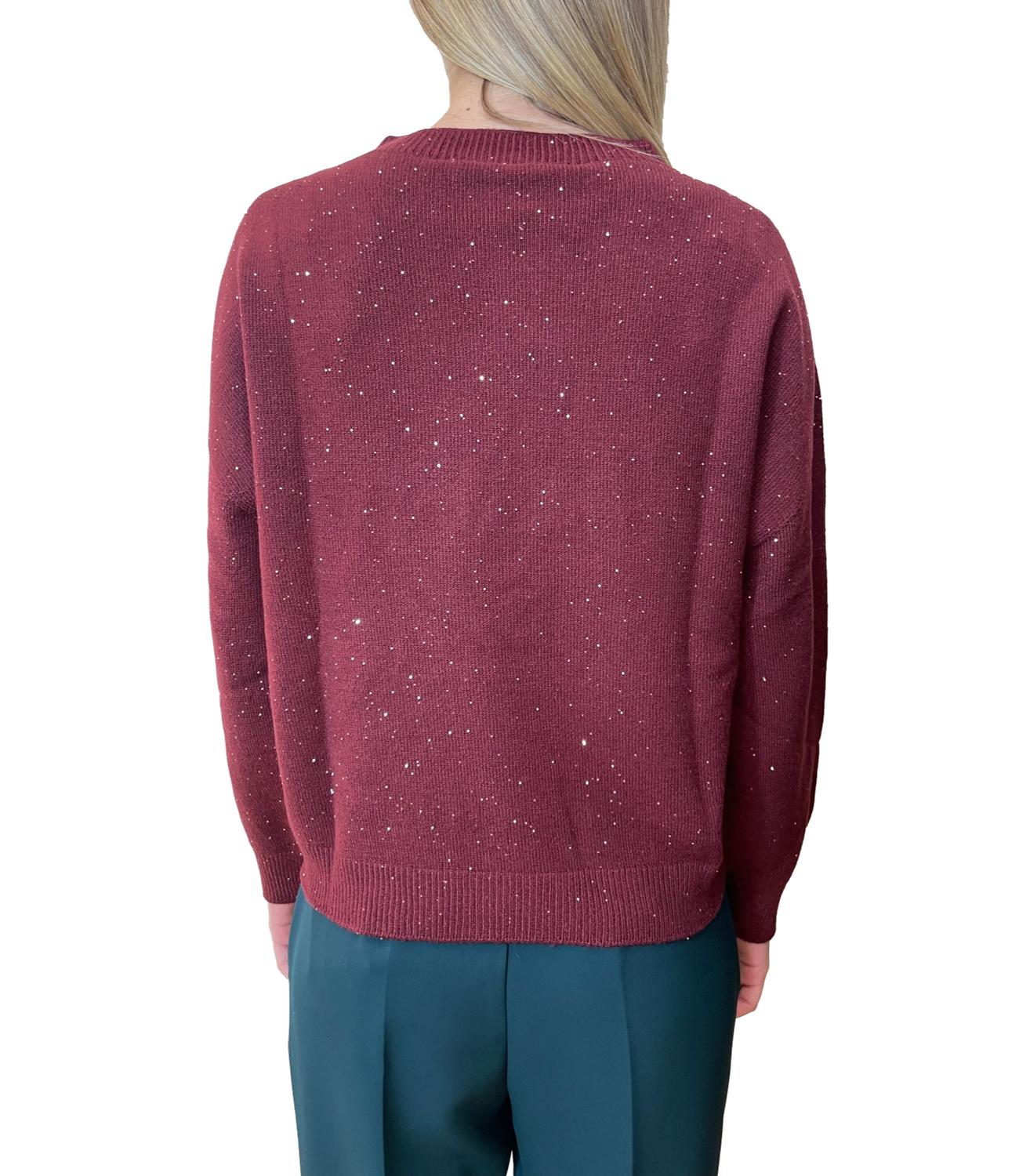 Have One Maglia Paillettes Bordeaux Donna