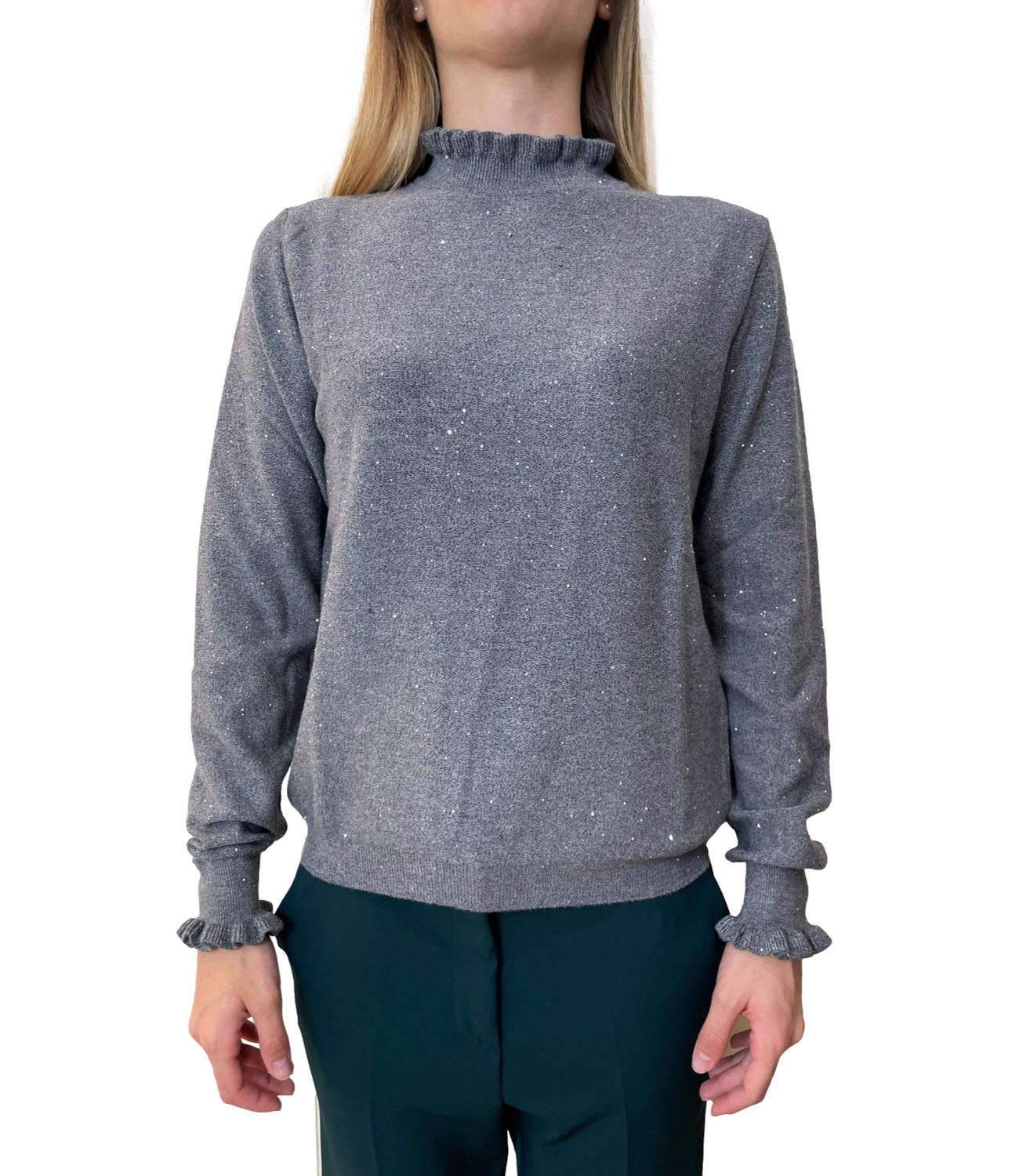 Have One Maglia Rouches Grigio Donna