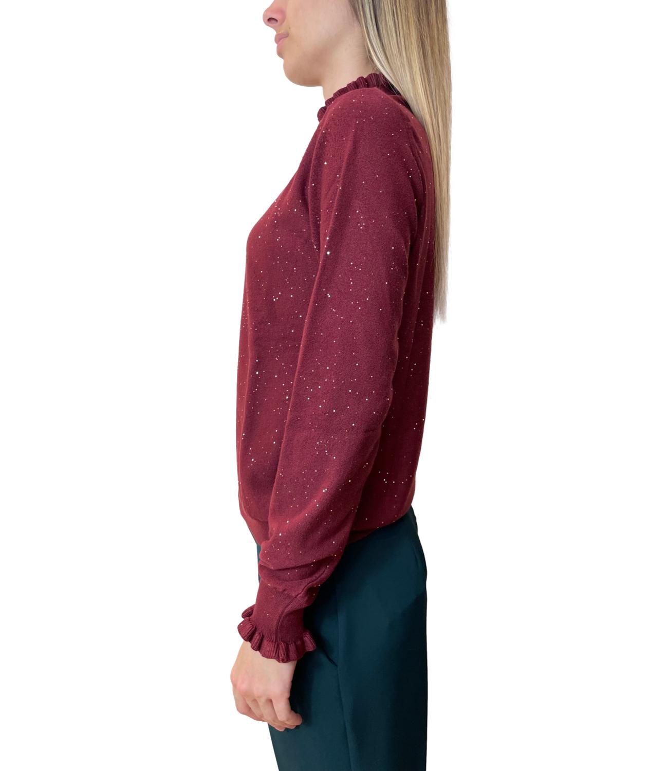 Have One Maglia Rouches Bordeaux Donna