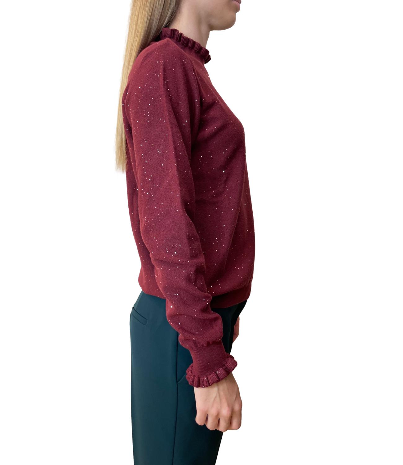 Have One Maglia Rouches Bordeaux Donna